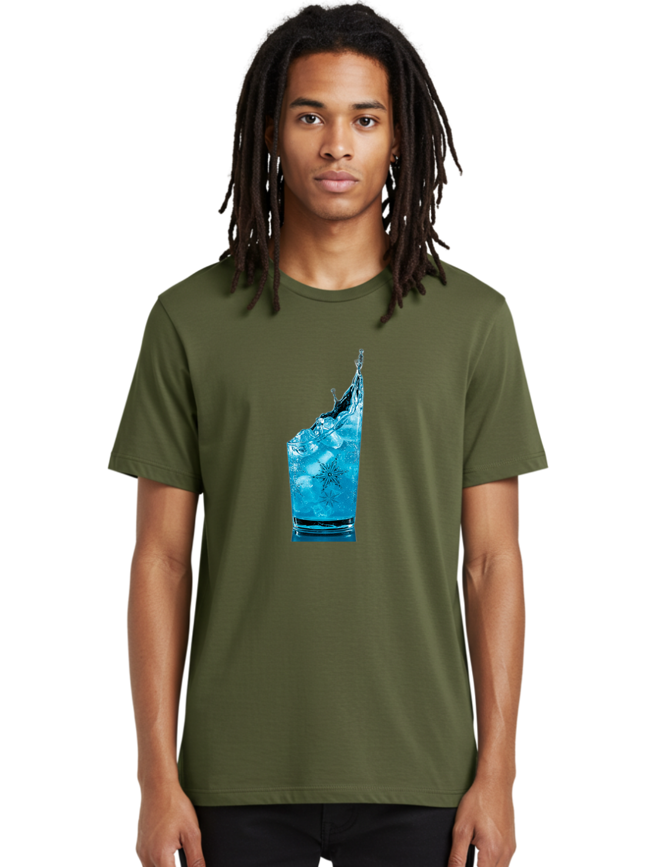 Blue-Drink-Splash Men'S Graphic Tee, 100% Cotton, Comfortable Casual Summer Wear, Machine Washable, Vintage Camera, Old Camera, Antique Camera, Black Camera, Classic Photography, Photography Equipment, Nostalgic Device, Film Camera, Camera Art Bal831