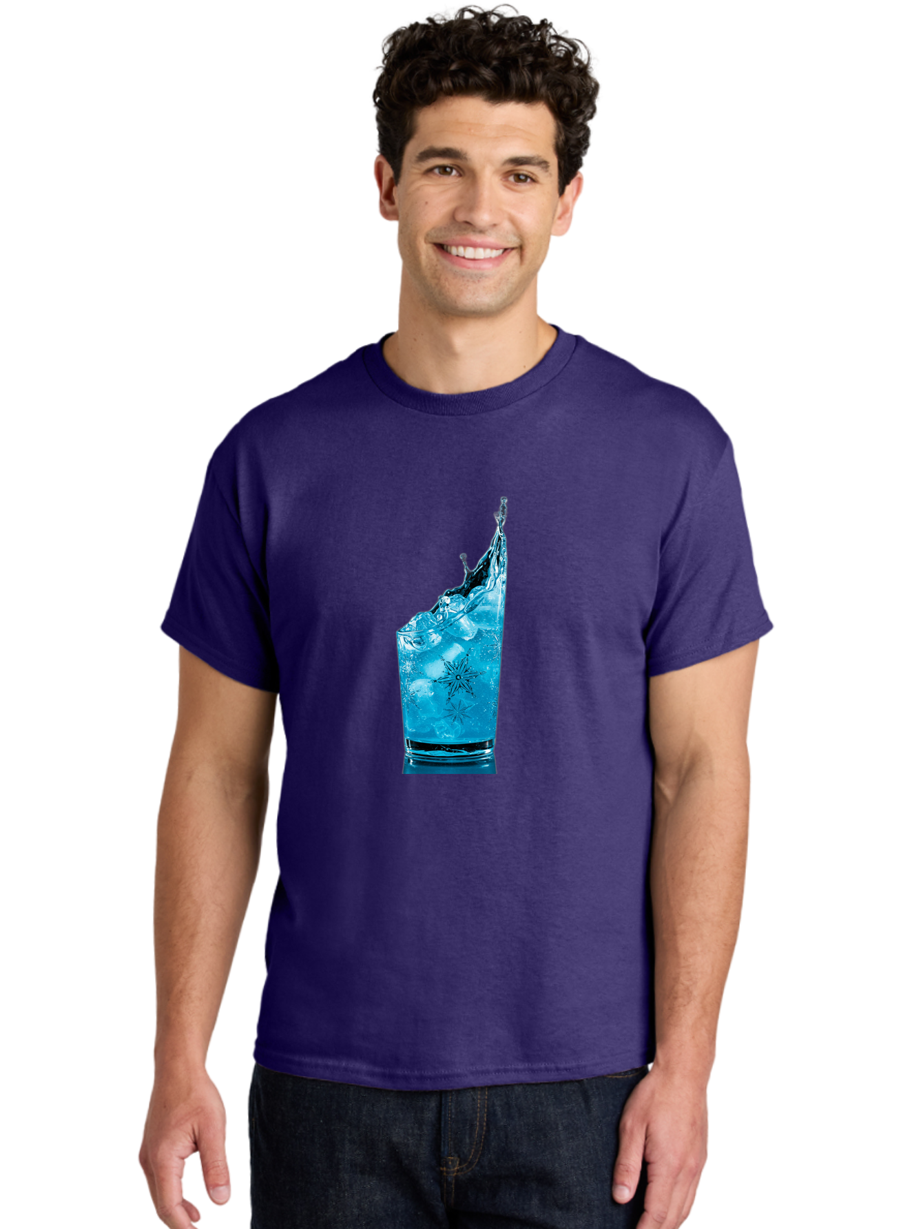 Blue-Drink-Splash Men'S Graphic Tee, 100% Cotton, Comfortable Casual Summer Wear, Machine Washable, Vintage Camera, Old Camera, Antique Camera, Black Camera, Classic Photography, Photography Equipment, Nostalgic Device, Film Camera, Camera Art Bal831