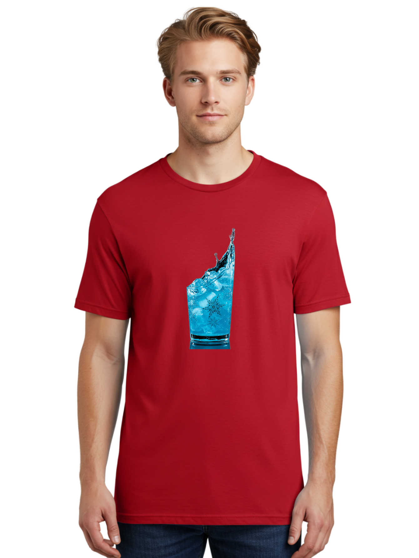 Blue-Drink-Splash Men'S Graphic Tee, 100% Cotton, Comfortable Casual Summer Wear, Machine Washable, Vintage Camera, Old Camera, Antique Camera, Black Camera, Classic Photography, Photography Equipment, Nostalgic Device, Film Camera, Camera Art Bal831