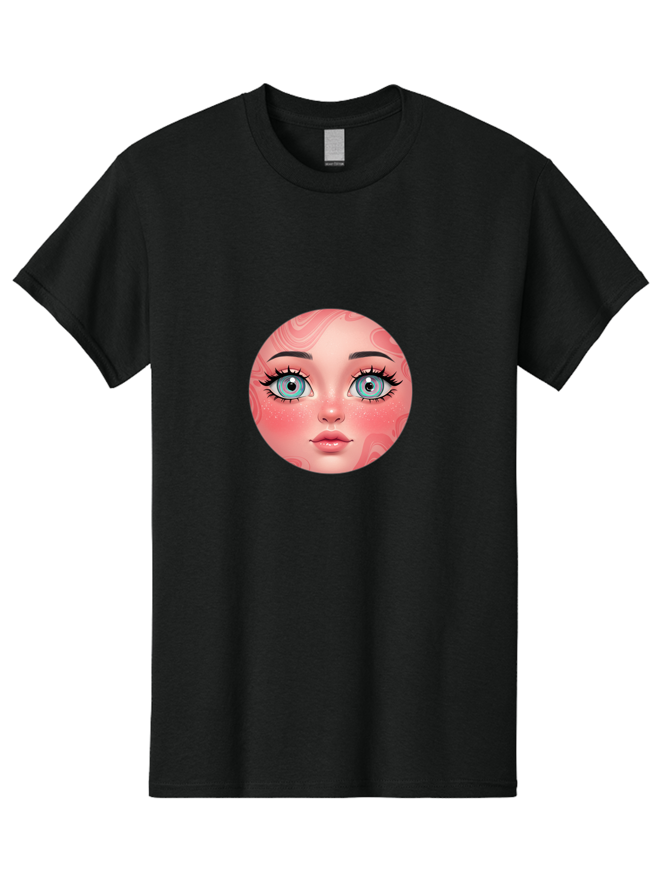 Blue-Eyed-Girl-Portrait Men'S Graphic Tee, 100% Cotton, Comfortable Casual Summer Wear, Machine Washable, Vintage Camera, Old Camera, Antique Camera, Black Camera, Classic Photography, Photography Equipment, Nostalgic Device, Film Camera, Bal832