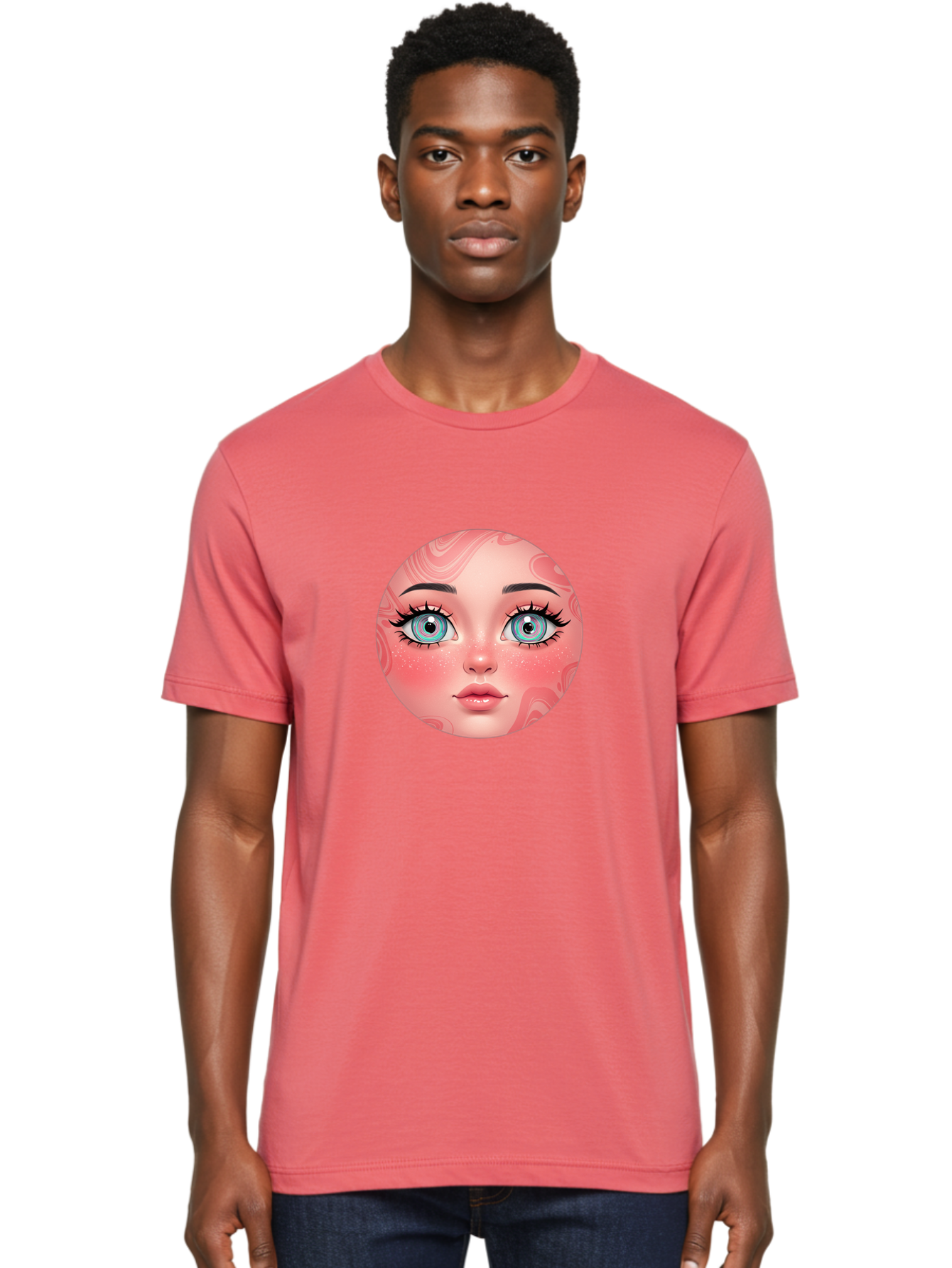 Blue-Eyed-Girl-Portrait Men'S Graphic Tee, 100% Cotton, Comfortable Casual Summer Wear, Machine Washable, Vintage Camera, Old Camera, Antique Camera, Black Camera, Classic Photography, Photography Equipment, Nostalgic Device, Film Camera, Bal832