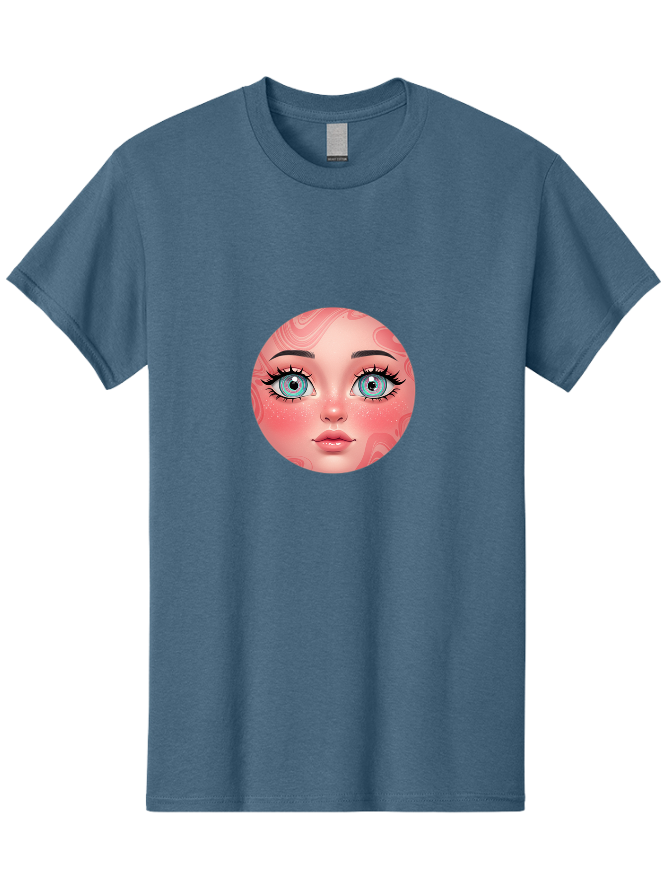Blue-Eyed-Girl-Portrait Men'S Graphic Tee, 100% Cotton, Comfortable Casual Summer Wear, Machine Washable, Vintage Camera, Old Camera, Antique Camera, Black Camera, Classic Photography, Photography Equipment, Nostalgic Device, Film Camera, Bal832