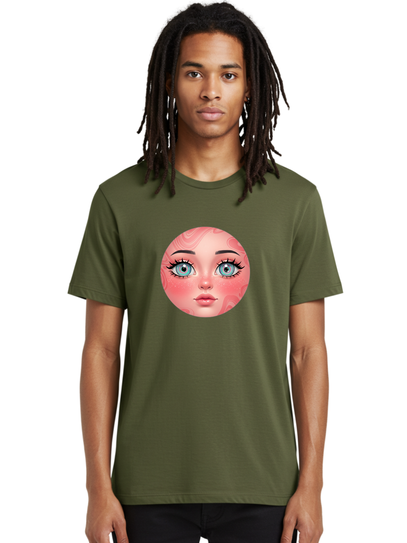Blue-Eyed-Girl-Portrait Men'S Graphic Tee, 100% Cotton, Comfortable Casual Summer Wear, Machine Washable, Vintage Camera, Old Camera, Antique Camera, Black Camera, Classic Photography, Photography Equipment, Nostalgic Device, Film Camera, Bal832