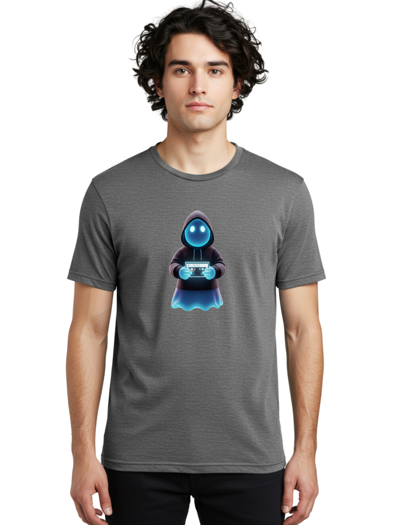 Blue-Ghost-Gamer Men'S Graphic Tee, 100% Cotton, Comfortable Casual Summer Wear, Machine Washable, Vintage Camera, Old Camera, Antique Camera, Black Camera, Classic Photography, Photography Equipment, Nostalgic Device, Film Camera, Camera Art Bal833