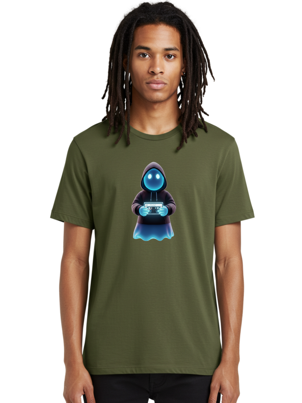 Blue-Ghost-Gamer Men'S Graphic Tee, 100% Cotton, Comfortable Casual Summer Wear, Machine Washable, Vintage Camera, Old Camera, Antique Camera, Black Camera, Classic Photography, Photography Equipment, Nostalgic Device, Film Camera, Camera Art Bal833