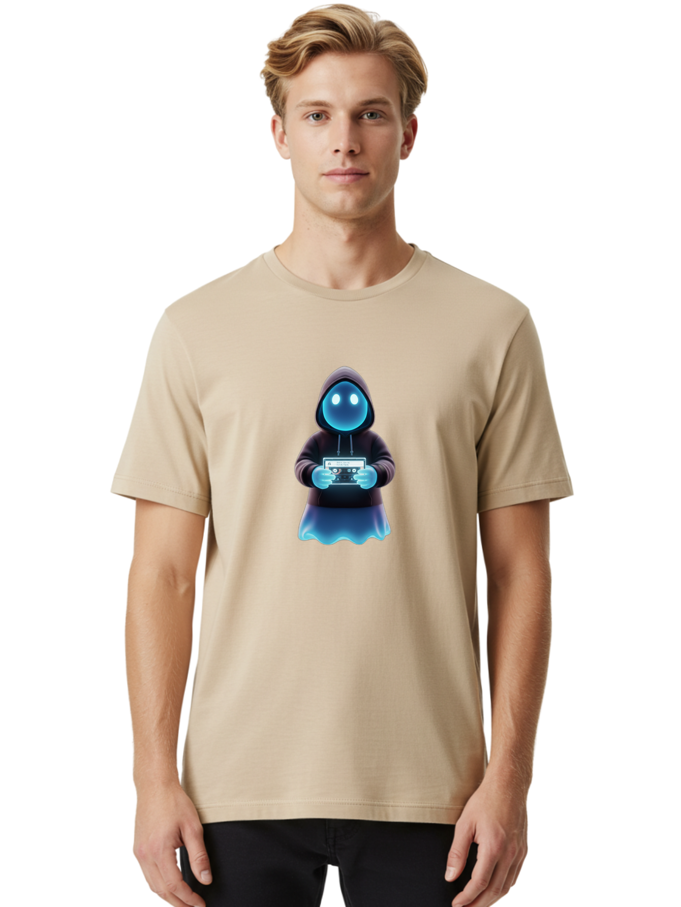 Blue-Ghost-Gamer Men'S Graphic Tee, 100% Cotton, Comfortable Casual Summer Wear, Machine Washable, Vintage Camera, Old Camera, Antique Camera, Black Camera, Classic Photography, Photography Equipment, Nostalgic Device, Film Camera, Camera Art Bal833