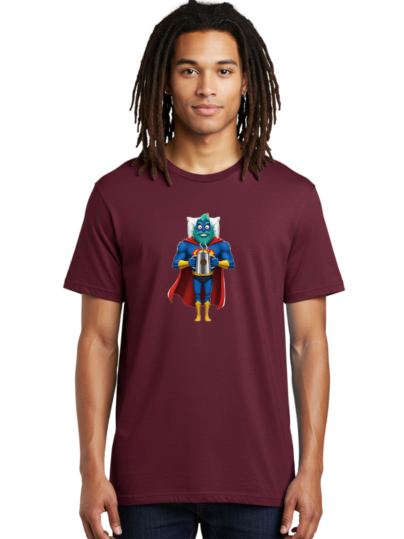 Blue-Superhero Men'S Graphic Tee, 100% Cotton, Comfortable Casual Summer Wear, Machine Washable, Vintage Camera, Old Camera, Antique Camera, Black Camera, Classic Photography, Photography Equipment, Nostalgic Device, Film Camera, Camera Art Bal834