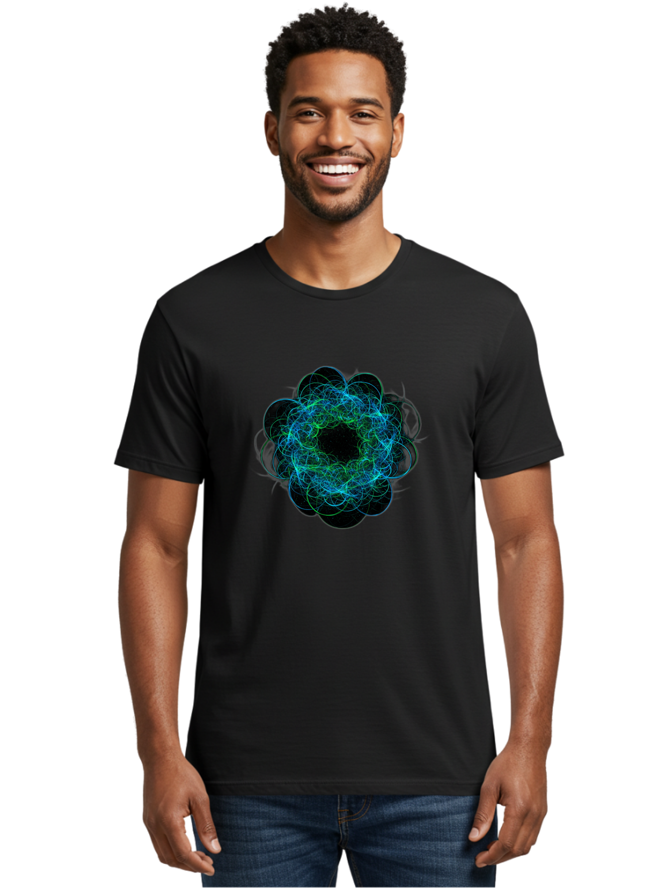 Blue-Swirling-Floral-Pattern Men'S Graphic Tee, 100% Cotton, Comfortable Casual Summer Wear, Machine Washable, Vintage Camera, Old Camera, Antique Camera, Black Camera, Classic Photography, Photography Equipment, Nostalgic Device, Film Camera, Bal835