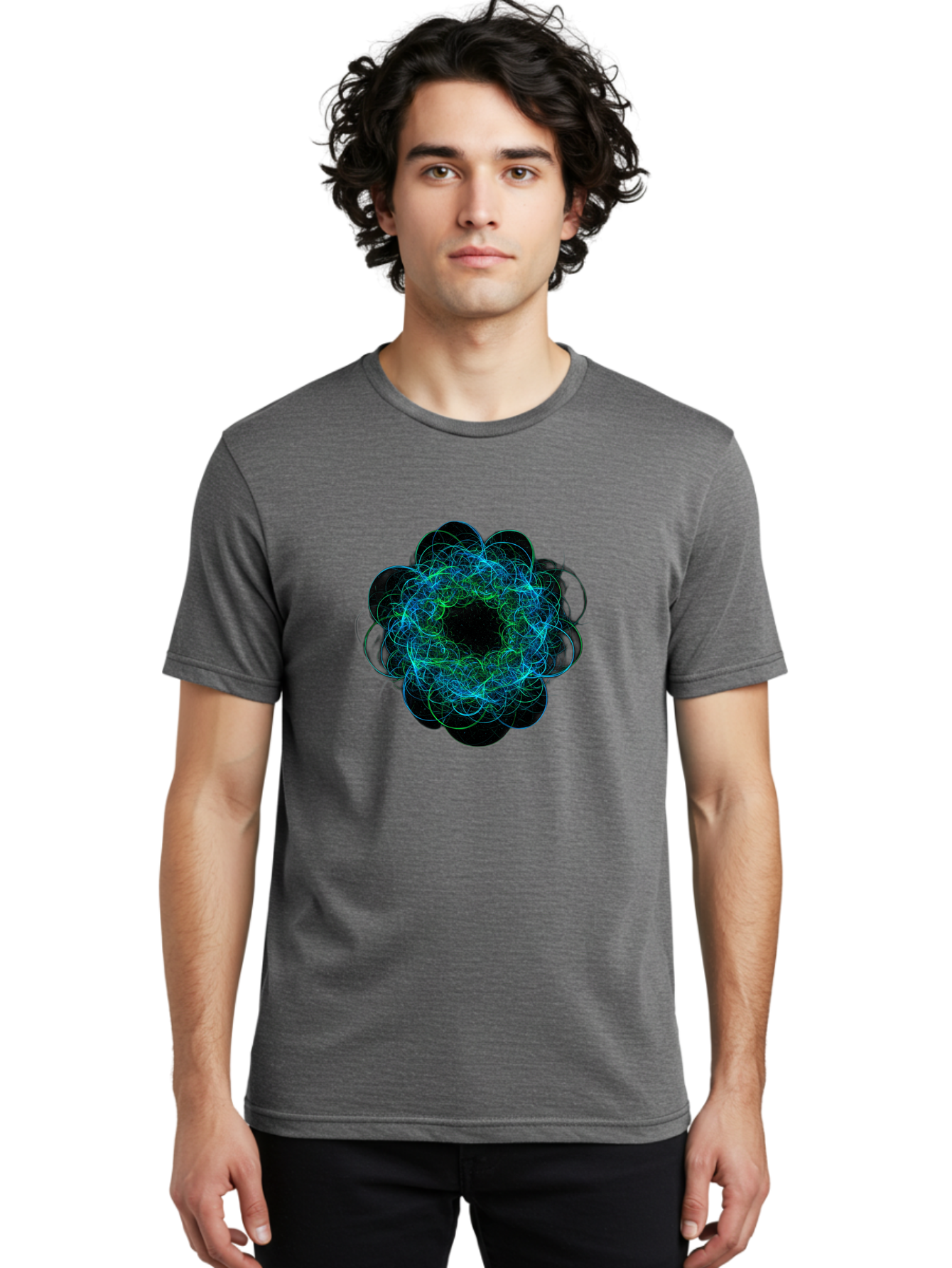 Blue-Swirling-Floral-Pattern Men'S Graphic Tee, 100% Cotton, Comfortable Casual Summer Wear, Machine Washable, Vintage Camera, Old Camera, Antique Camera, Black Camera, Classic Photography, Photography Equipment, Nostalgic Device, Film Camera, Bal835