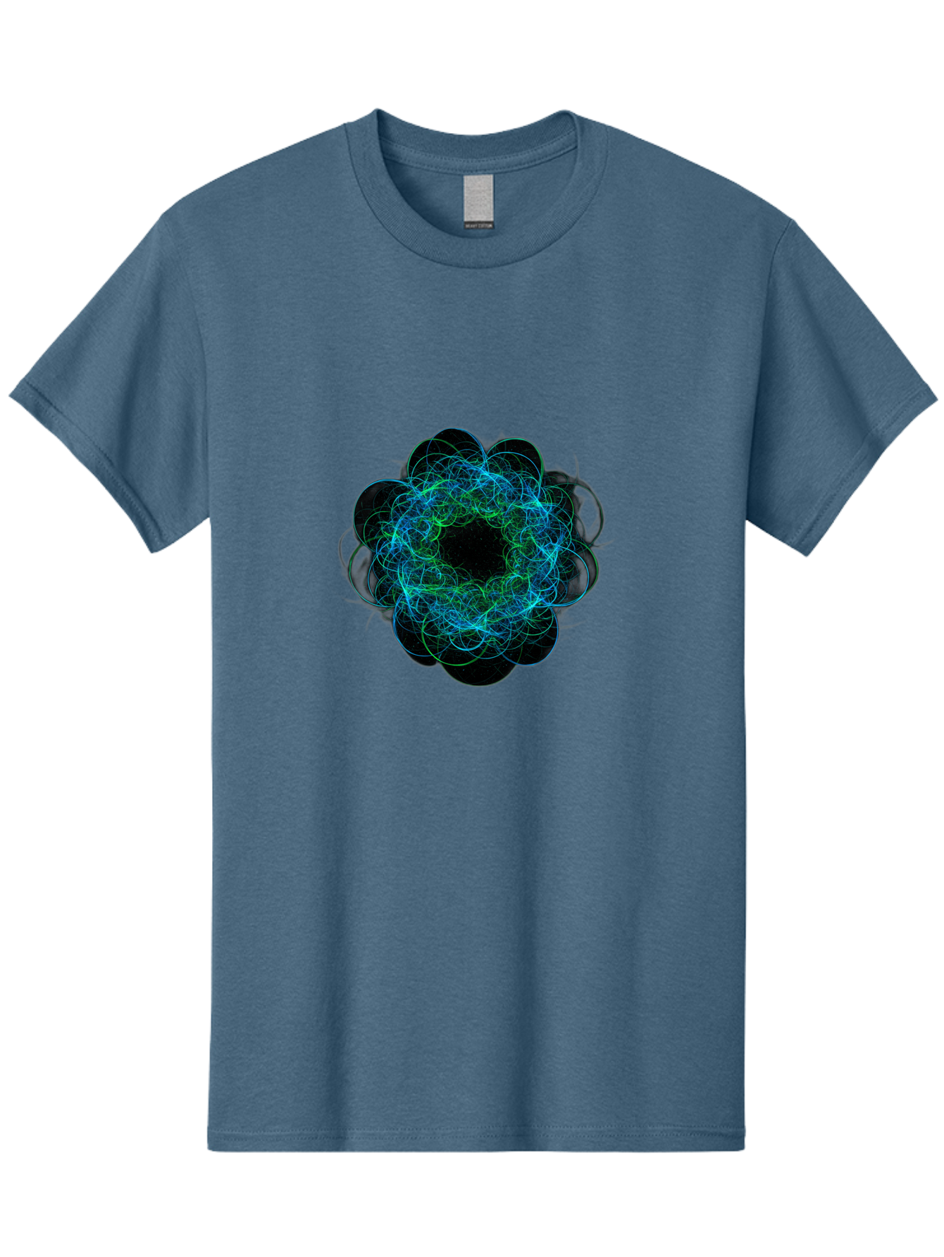 Blue-Swirling-Floral-Pattern Men'S Graphic Tee, 100% Cotton, Comfortable Casual Summer Wear, Machine Washable, Vintage Camera, Old Camera, Antique Camera, Black Camera, Classic Photography, Photography Equipment, Nostalgic Device, Film Camera, Bal835