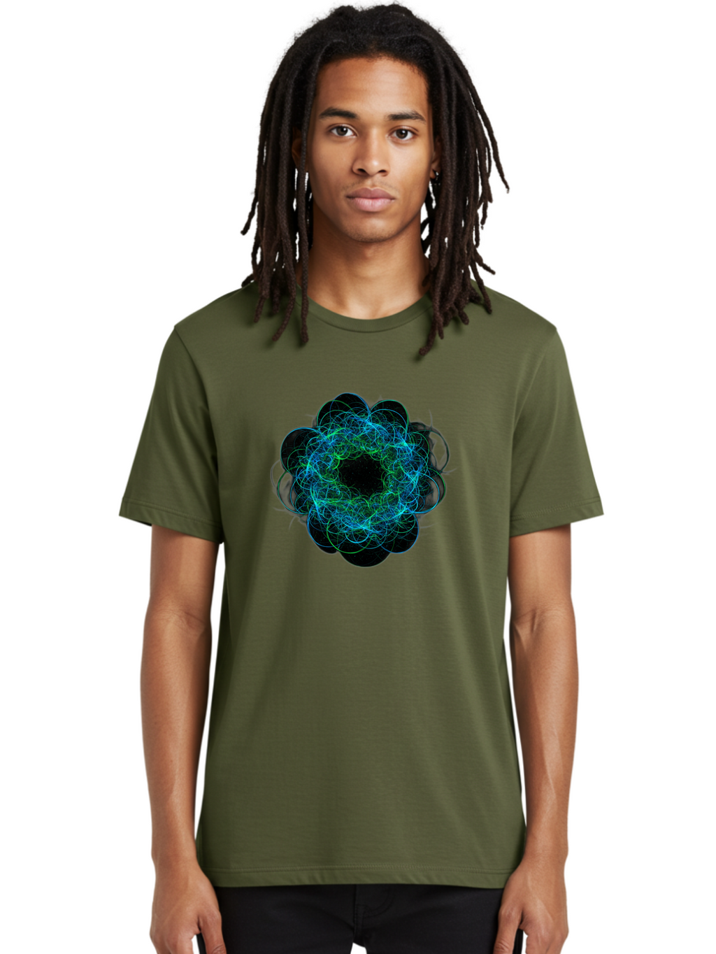 Blue-Swirling-Floral-Pattern Men'S Graphic Tee, 100% Cotton, Comfortable Casual Summer Wear, Machine Washable, Vintage Camera, Old Camera, Antique Camera, Black Camera, Classic Photography, Photography Equipment, Nostalgic Device, Film Camera, Bal835