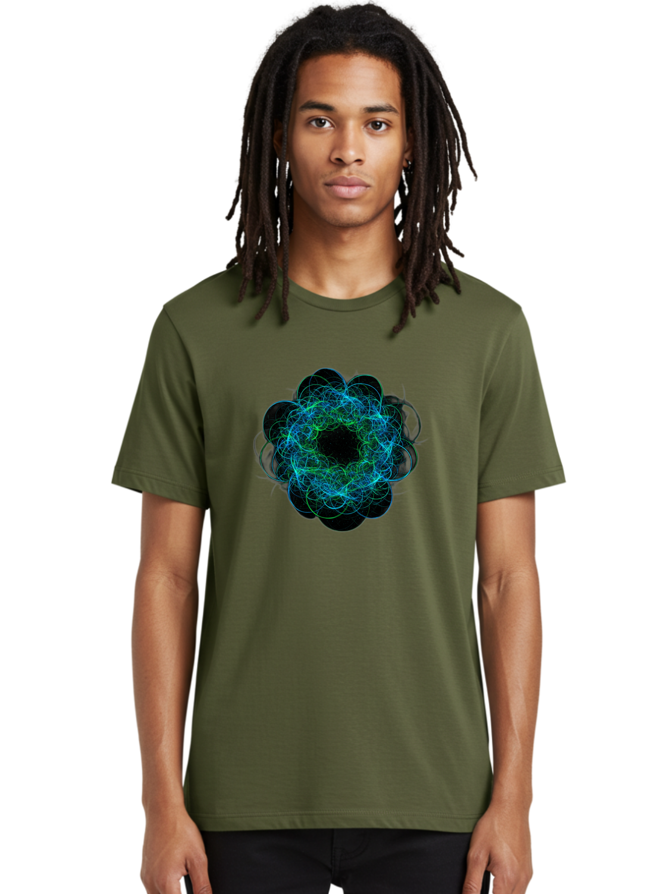 Blue-Swirling-Floral-Pattern Men'S Graphic Tee, 100% Cotton, Comfortable Casual Summer Wear, Machine Washable, Vintage Camera, Old Camera, Antique Camera, Black Camera, Classic Photography, Photography Equipment, Nostalgic Device, Film Camera, Bal835