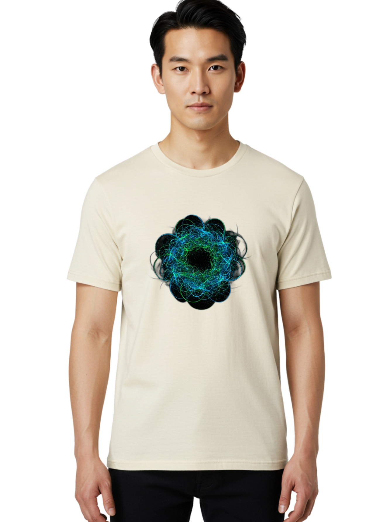 Blue-Swirling-Floral-Pattern Men'S Graphic Tee, 100% Cotton, Comfortable Casual Summer Wear, Machine Washable, Vintage Camera, Old Camera, Antique Camera, Black Camera, Classic Photography, Photography Equipment, Nostalgic Device, Film Camera, Bal835