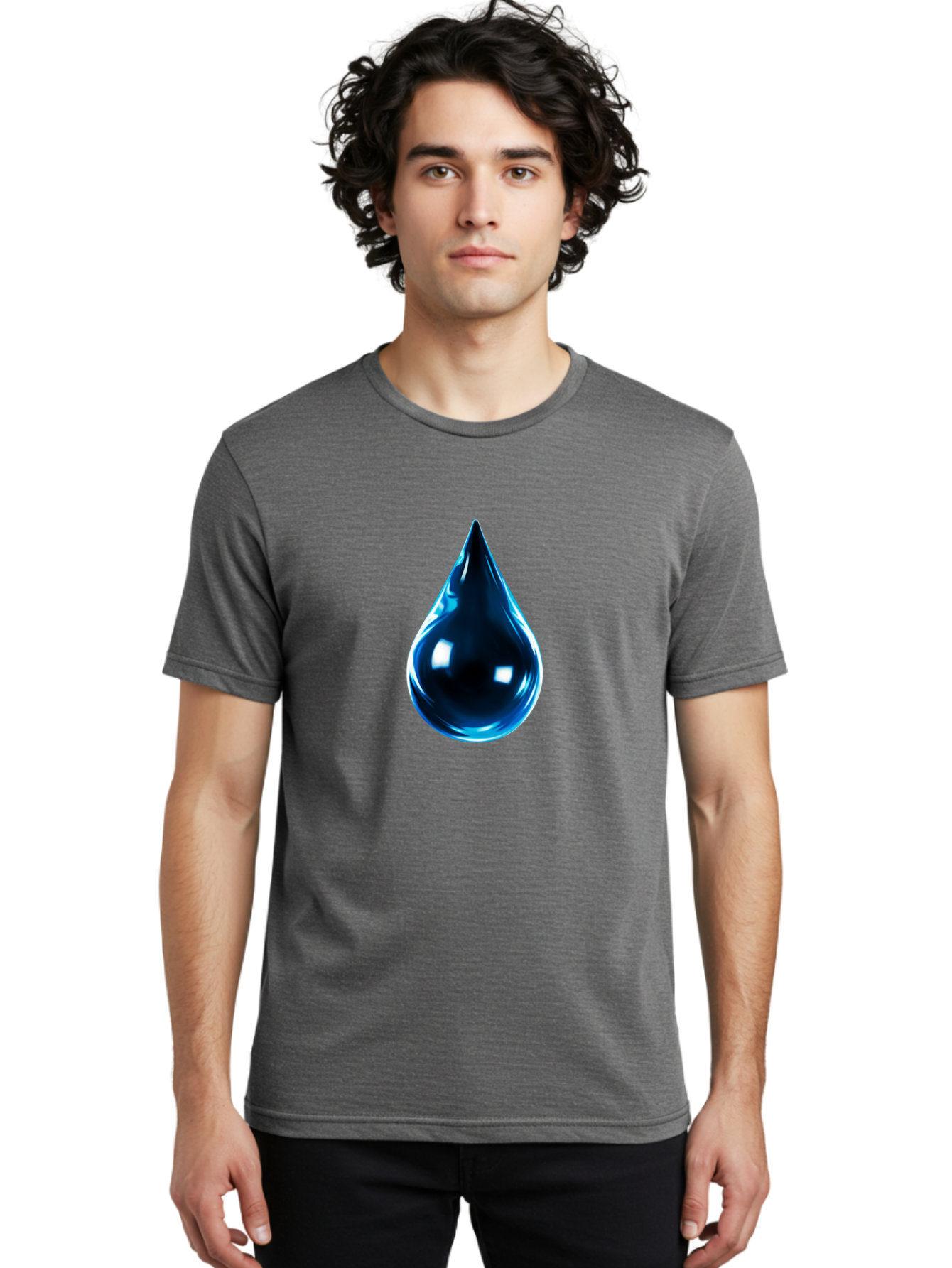 Blue-Water-Droplet Men'S Graphic Tee, 100% Cotton, Comfortable Casual Summer Wear, Machine Washable, Vintage Camera, Old Camera, Antique Camera, Black Camera, Classic Photography, Photography Equipment, Nostalgic Device, Film Camera, Bal836