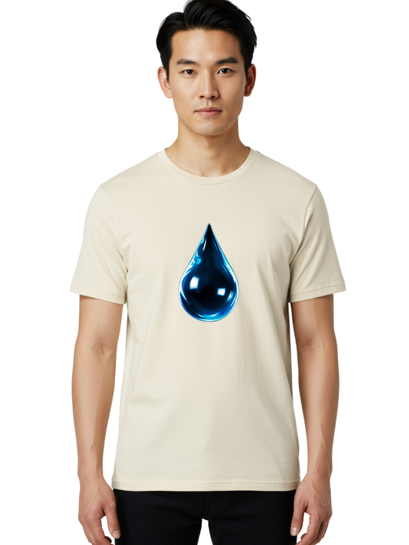Blue-Water-Droplet Men'S Graphic Tee, 100% Cotton, Comfortable Casual Summer Wear, Machine Washable, Vintage Camera, Old Camera, Antique Camera, Black Camera, Classic Photography, Photography Equipment, Nostalgic Device, Film Camera, Bal836