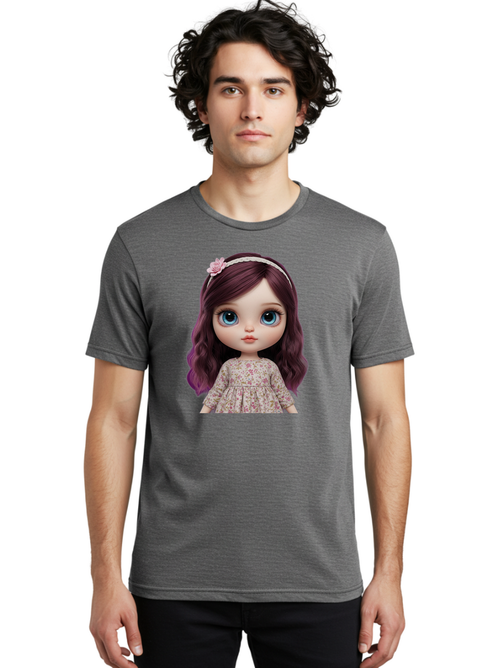 Blythe-Doll-2 Men'S Graphic Tee, 100% Cotton, Comfortable Casual Summer Wear, Machine Washable, Vintage Camera, Old Camera, Antique Camera, Black Camera, Classic Photography, Photography Equipment, Nostalgic Device, Film Camera, Camera Art Bal838