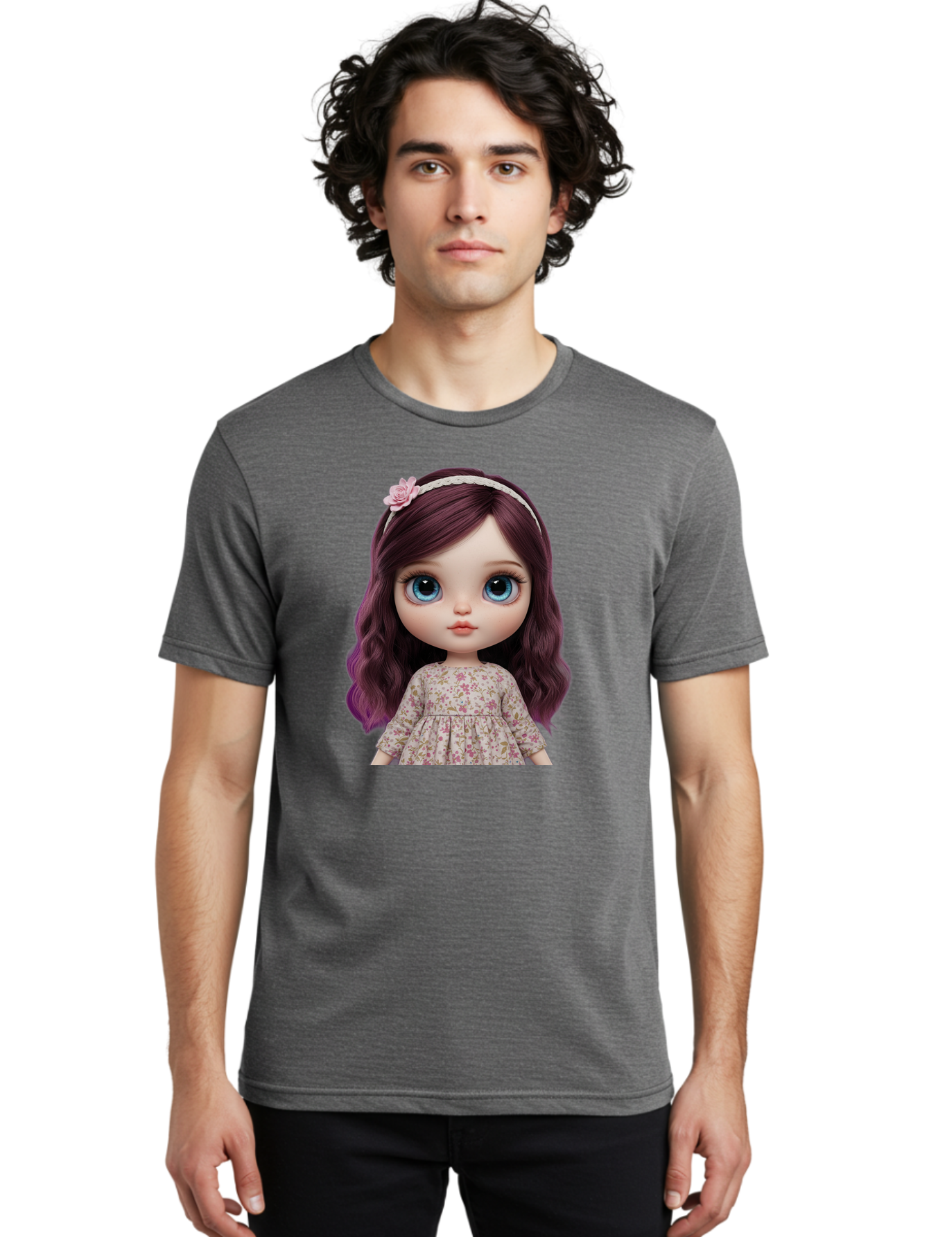Blythe-Doll-2 Men'S Graphic Tee, 100% Cotton, Comfortable Casual Summer Wear, Machine Washable, Vintage Camera, Old Camera, Antique Camera, Black Camera, Classic Photography, Photography Equipment, Nostalgic Device, Film Camera, Camera Art Bal838