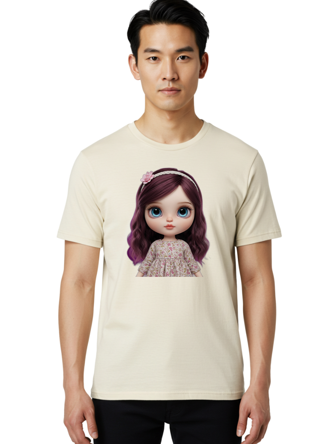 Blythe-Doll-2 Men'S Graphic Tee, 100% Cotton, Comfortable Casual Summer Wear, Machine Washable, Vintage Camera, Old Camera, Antique Camera, Black Camera, Classic Photography, Photography Equipment, Nostalgic Device, Film Camera, Camera Art Bal838