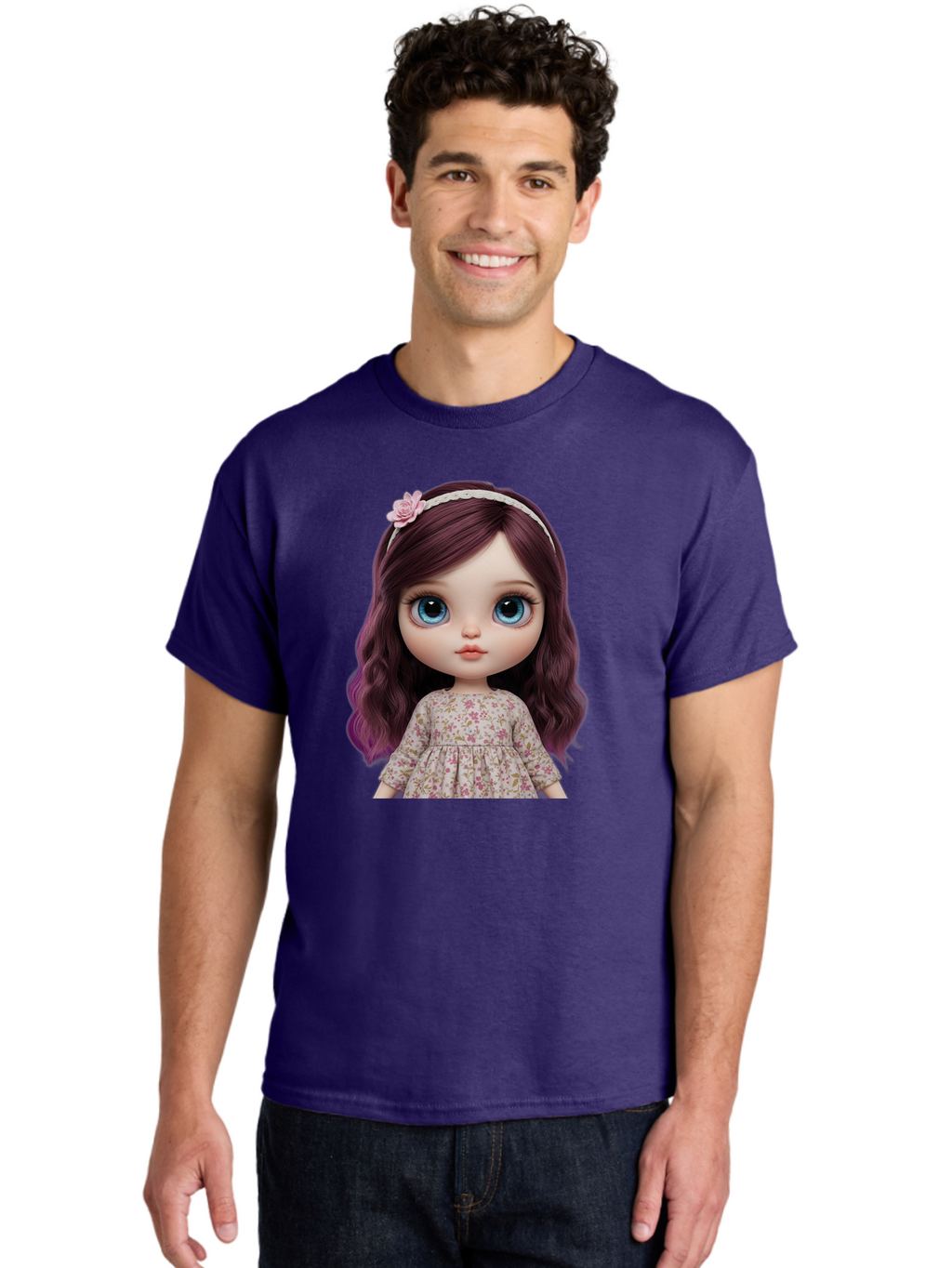 Blythe-Doll-2 Men'S Graphic Tee, 100% Cotton, Comfortable Casual Summer Wear, Machine Washable, Vintage Camera, Old Camera, Antique Camera, Black Camera, Classic Photography, Photography Equipment, Nostalgic Device, Film Camera, Camera Art Bal838