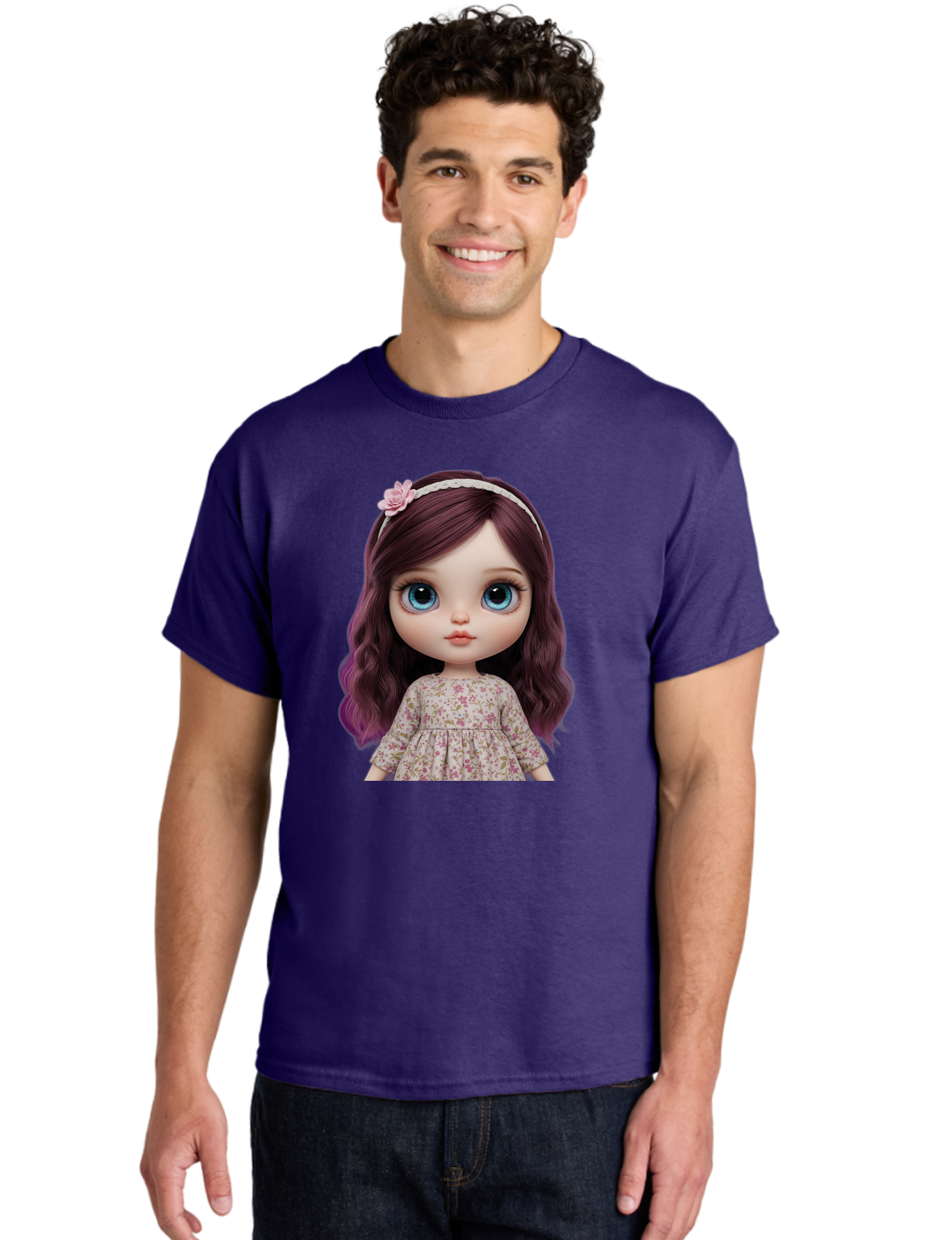 Blythe-Doll-2 Men'S Graphic Tee, 100% Cotton, Comfortable Casual Summer Wear, Machine Washable, Vintage Camera, Old Camera, Antique Camera, Black Camera, Classic Photography, Photography Equipment, Nostalgic Device, Film Camera, Camera Art Bal838
