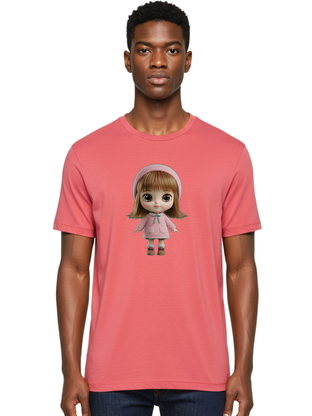 Blythe-Doll-3 Men'S Graphic Tee, 100% Cotton, Comfortable Casual Summer Wear, Machine Washable, Vintage Camera, Old Camera, Antique Camera, Black Camera, Classic Photography, Photography Equipment, Nostalgic Device, Film Camera, Camera Art Bal839