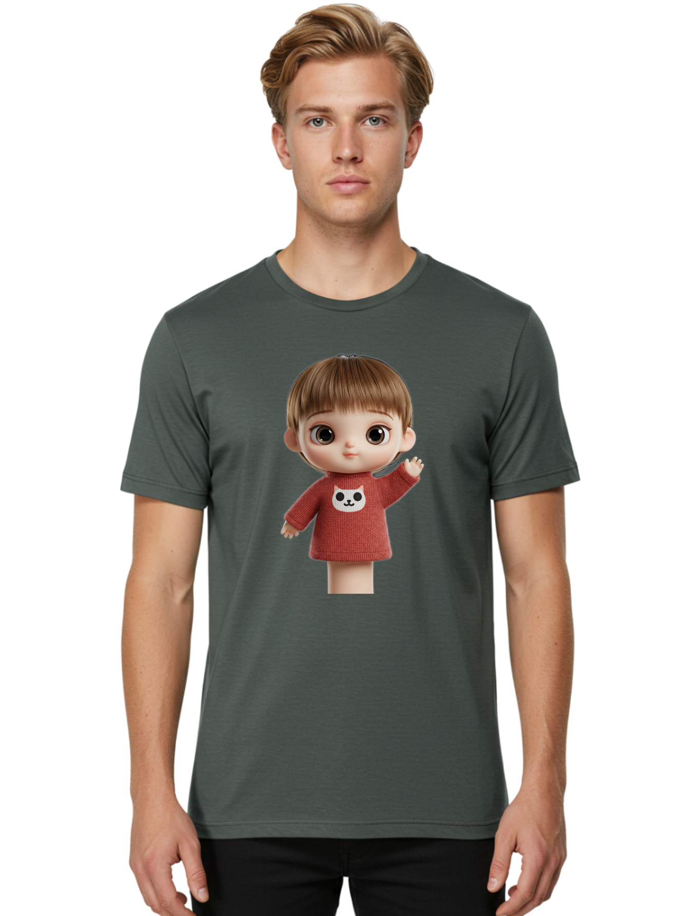 Blythe-Doll-5 Men'S Graphic Tee, 100% Cotton, Comfortable Casual Summer Wear, Machine Washable, Vintage Camera, Old Camera, Antique Camera, Black Camera, Classic Photography, Photography Equipment, Nostalgic Device, Film Camera, Camera Art Bal841
