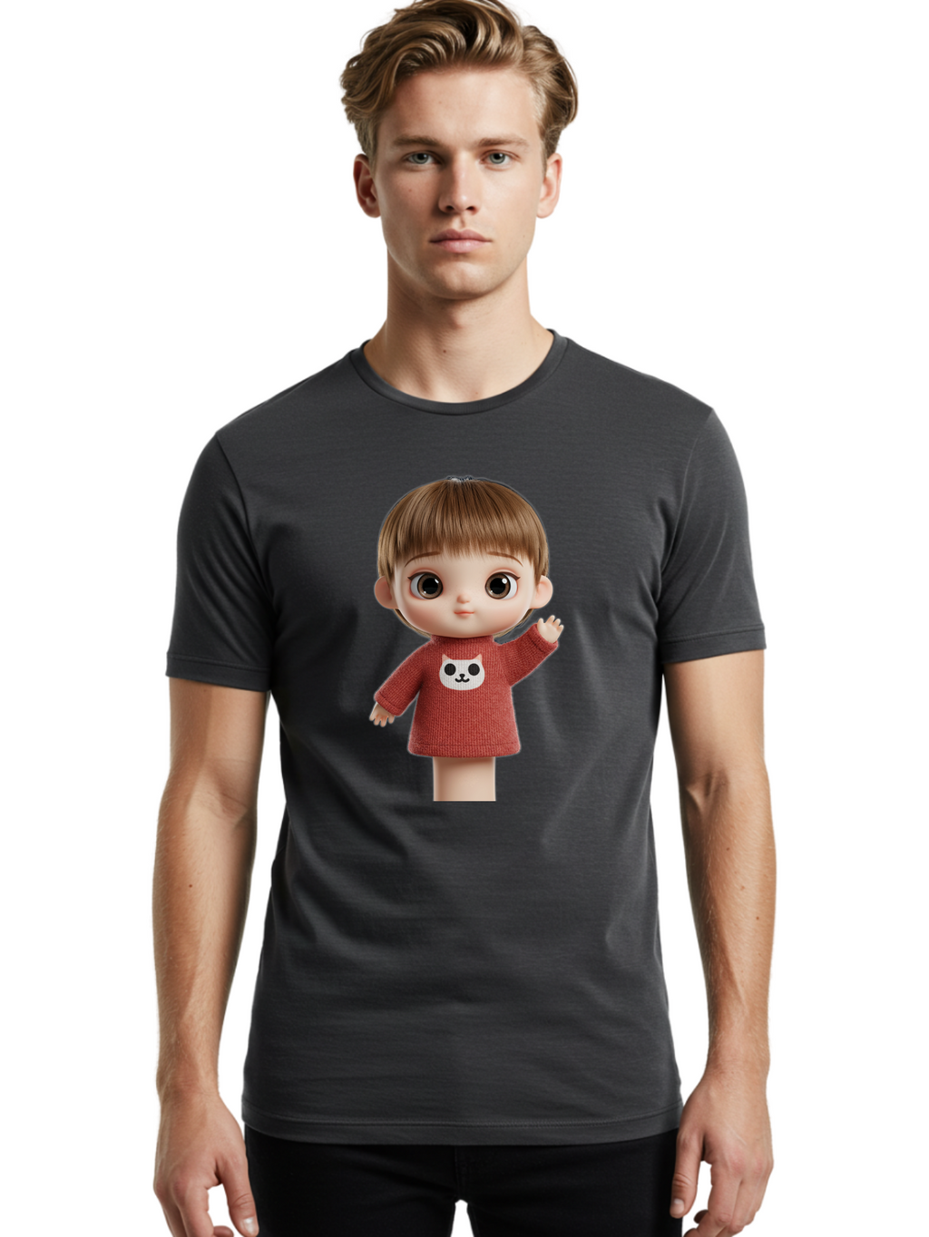 Blythe-Doll-5 Men'S Graphic Tee, 100% Cotton, Comfortable Casual Summer Wear, Machine Washable, Vintage Camera, Old Camera, Antique Camera, Black Camera, Classic Photography, Photography Equipment, Nostalgic Device, Film Camera, Camera Art Bal841
