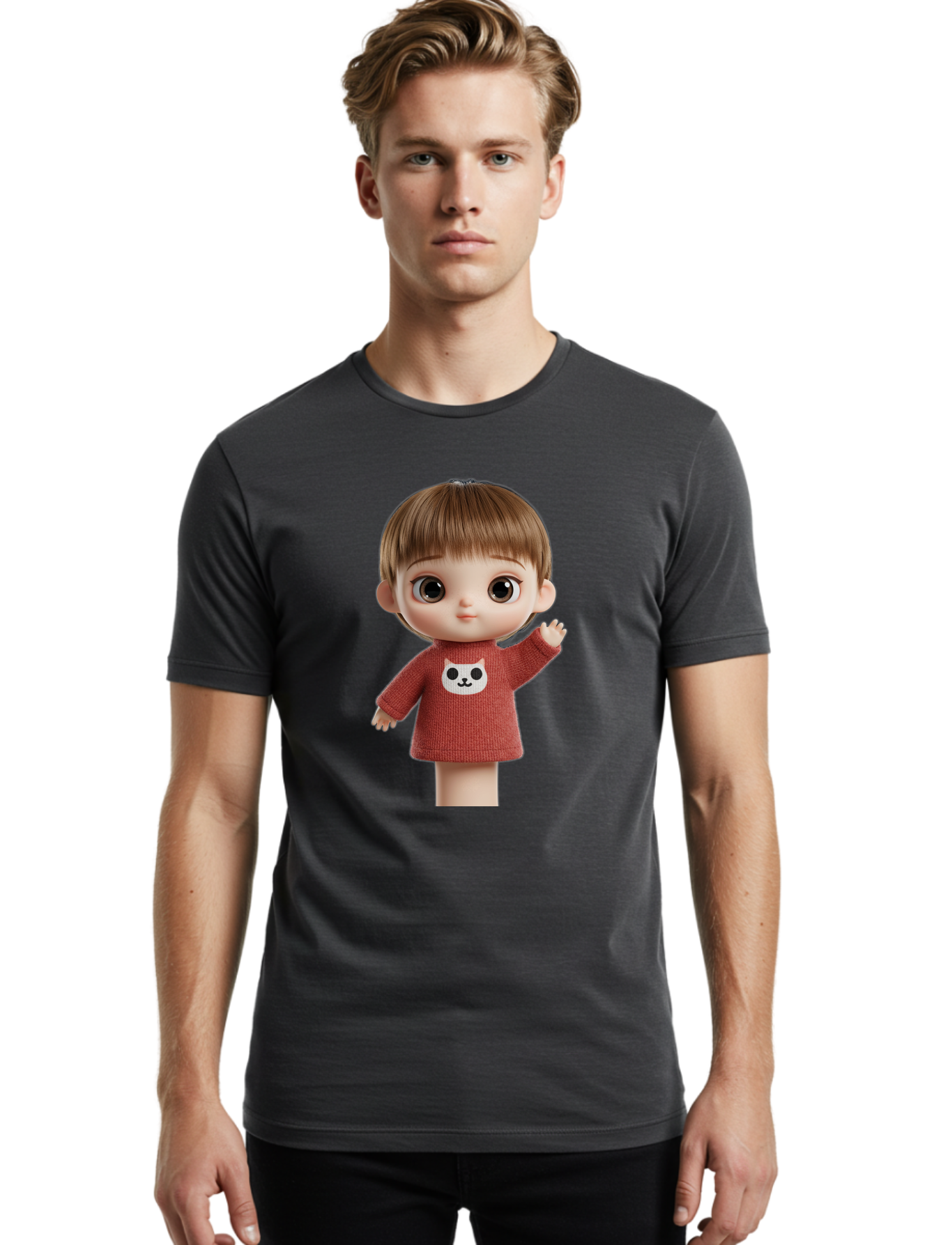 Blythe-Doll-5 Men'S Graphic Tee, 100% Cotton, Comfortable Casual Summer Wear, Machine Washable, Vintage Camera, Old Camera, Antique Camera, Black Camera, Classic Photography, Photography Equipment, Nostalgic Device, Film Camera, Camera Art Bal841
