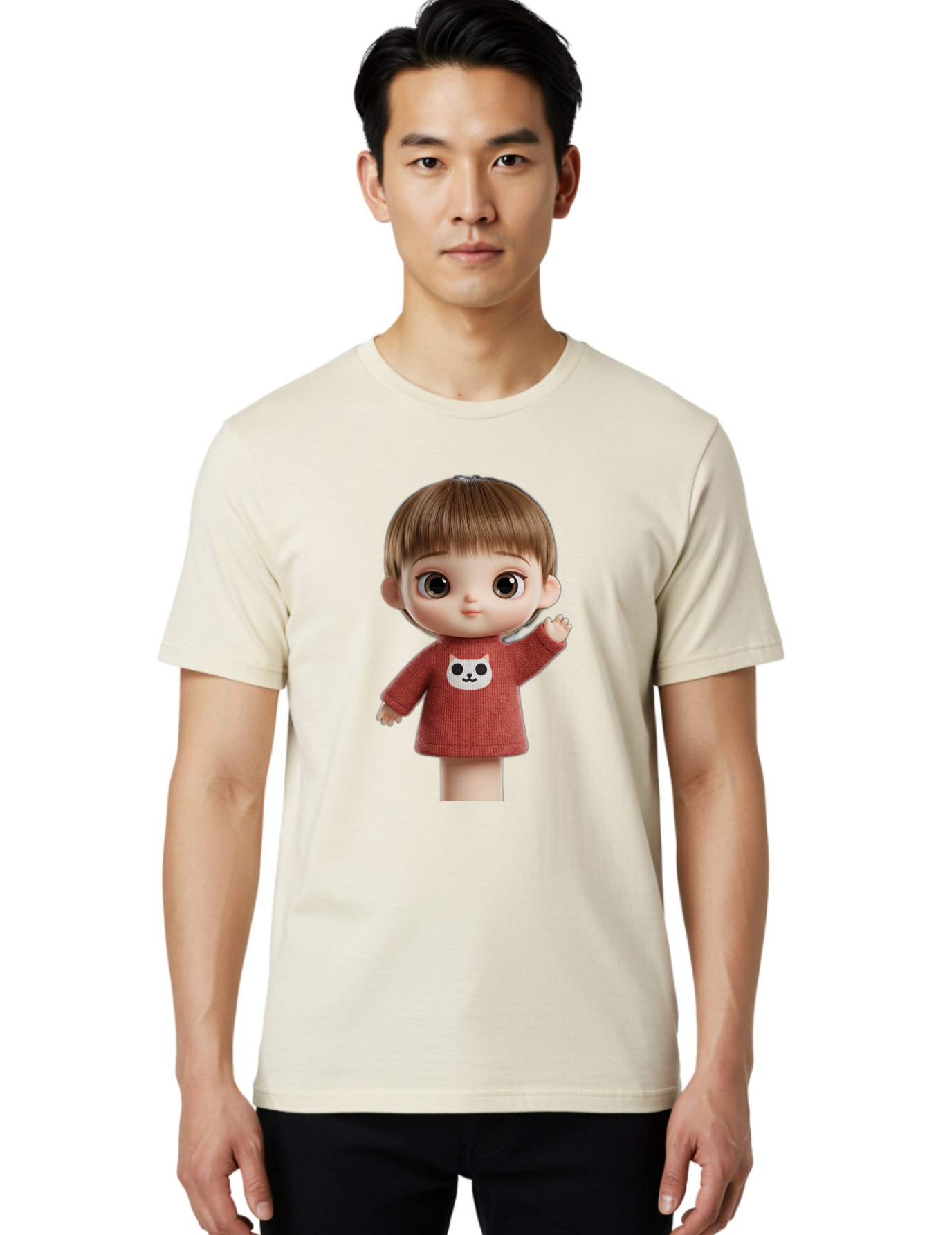 Blythe-Doll-5 Men'S Graphic Tee, 100% Cotton, Comfortable Casual Summer Wear, Machine Washable, Vintage Camera, Old Camera, Antique Camera, Black Camera, Classic Photography, Photography Equipment, Nostalgic Device, Film Camera, Camera Art Bal841