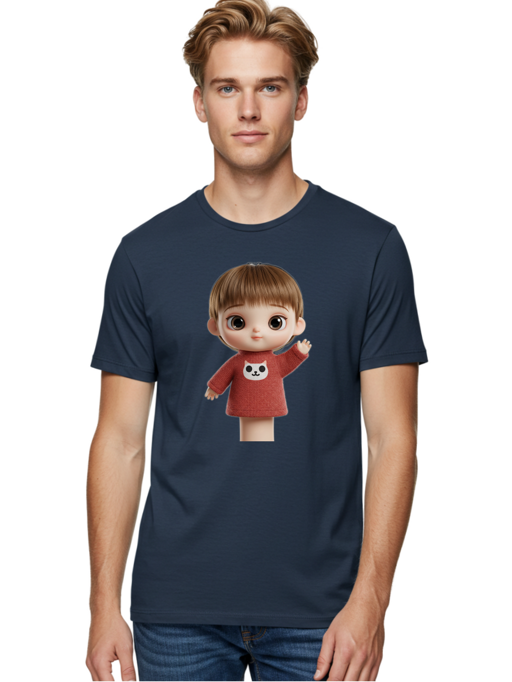 Blythe-Doll-5 Men'S Graphic Tee, 100% Cotton, Comfortable Casual Summer Wear, Machine Washable, Vintage Camera, Old Camera, Antique Camera, Black Camera, Classic Photography, Photography Equipment, Nostalgic Device, Film Camera, Camera Art Bal841