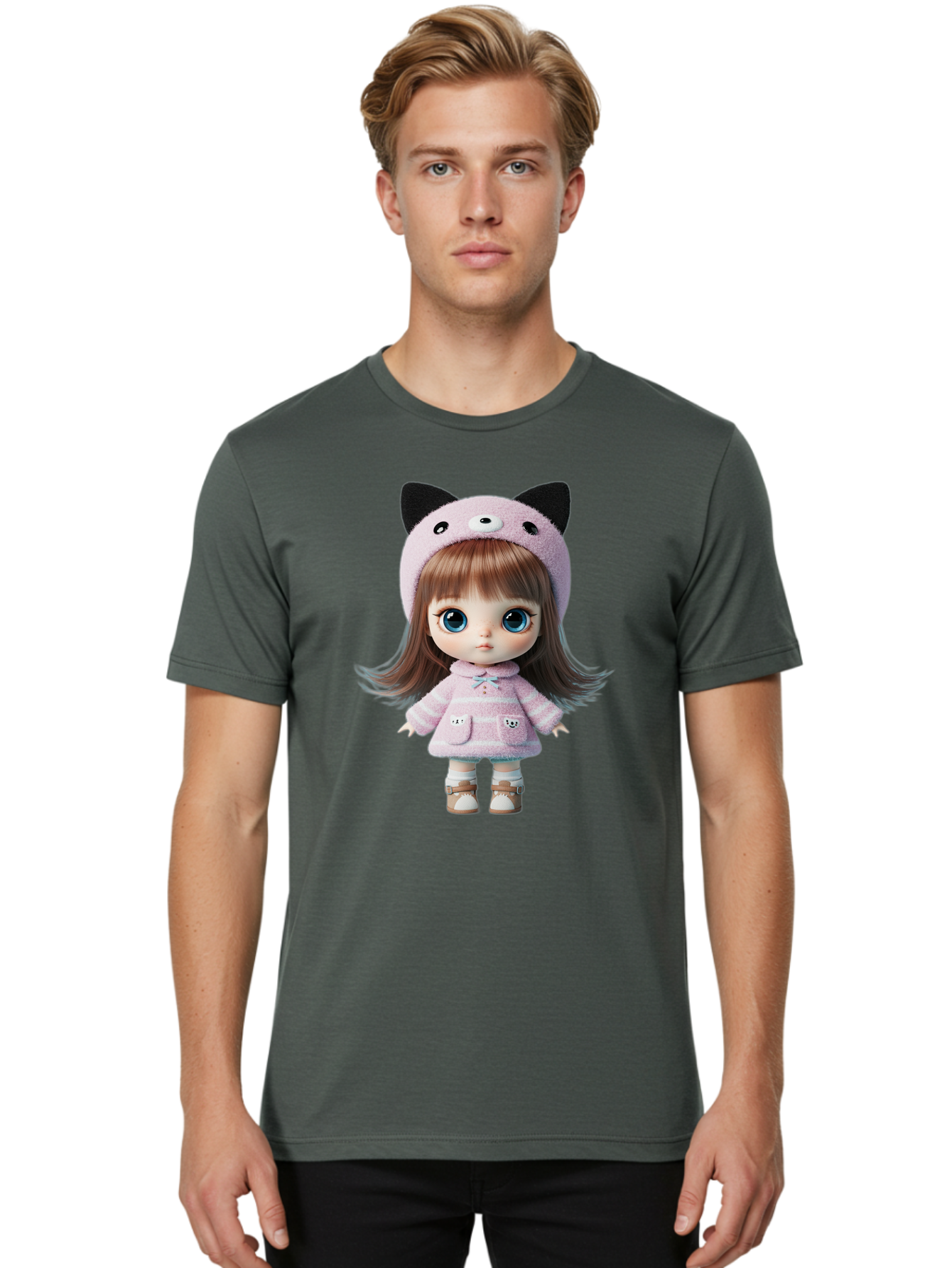 Blythe-Doll Men'S Graphic Tee, 100% Cotton, Comfortable Casual Summer Wear, Machine Washable, Vintage Camera, Old Camera, Antique Camera, Black Camera, Classic Photography, Photography Equipment, Nostalgic Device, Film Camera, Camera Art Bal842