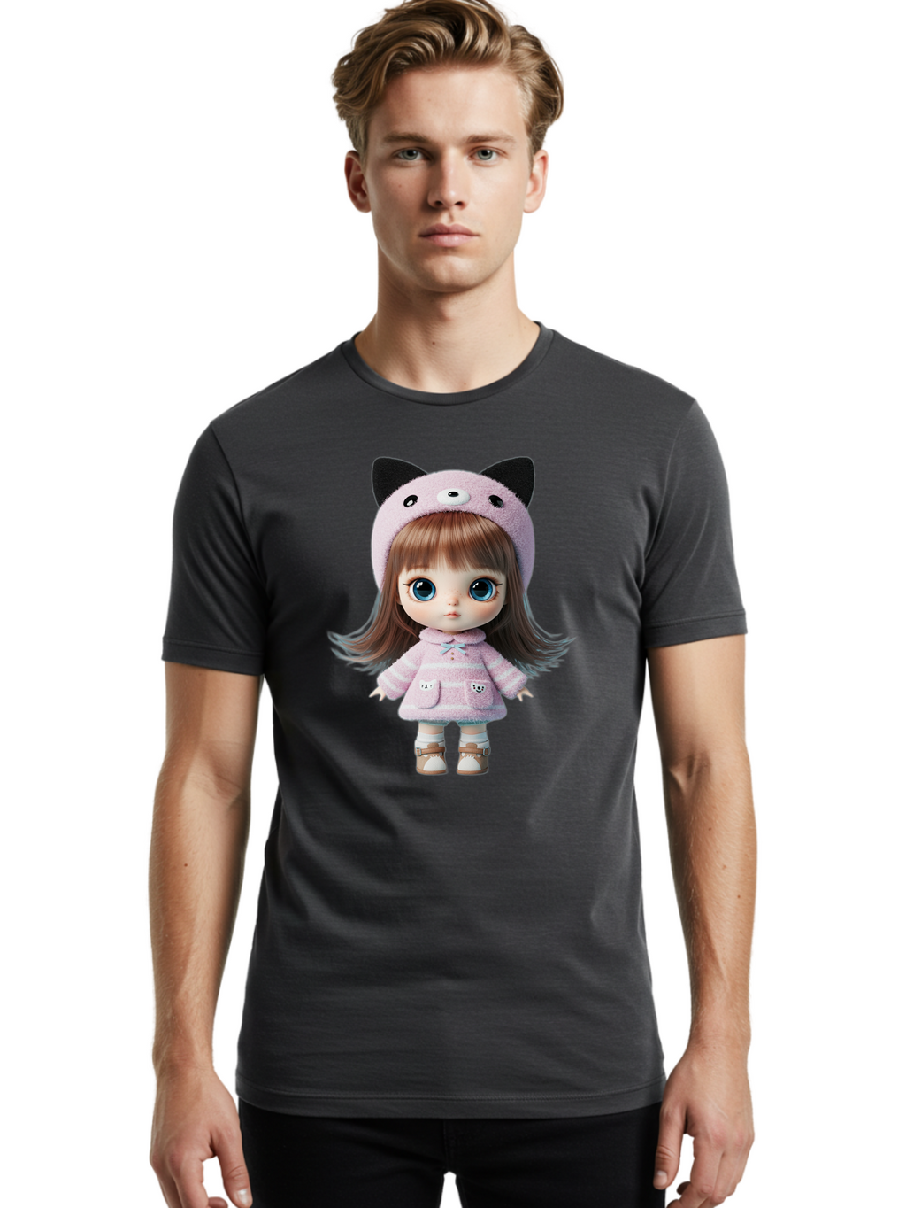 Blythe-Doll Men'S Graphic Tee, 100% Cotton, Comfortable Casual Summer Wear, Machine Washable, Vintage Camera, Old Camera, Antique Camera, Black Camera, Classic Photography, Photography Equipment, Nostalgic Device, Film Camera, Camera Art Bal842