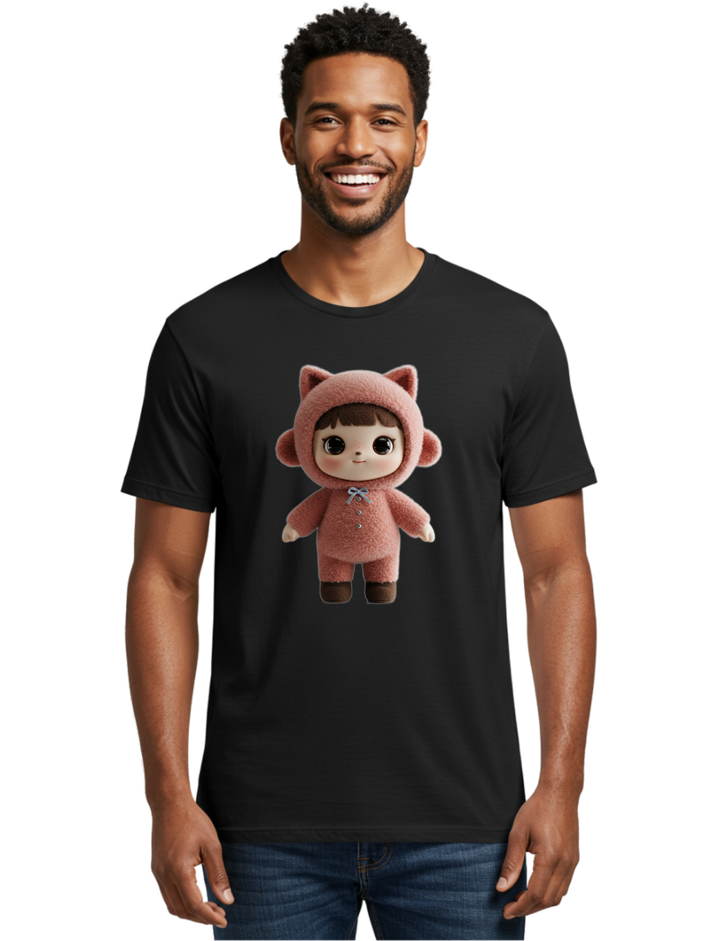Blythe-Pink-Cat-Costume Men'S Graphic Tee, 100% Cotton, Comfortable Casual Summer Wear, Machine Washable, Vintage Camera, Old Camera, Antique Camera, Black Camera, Classic Photography, Photography Equipment, Nostalgic Device, Film Camera, Bal843