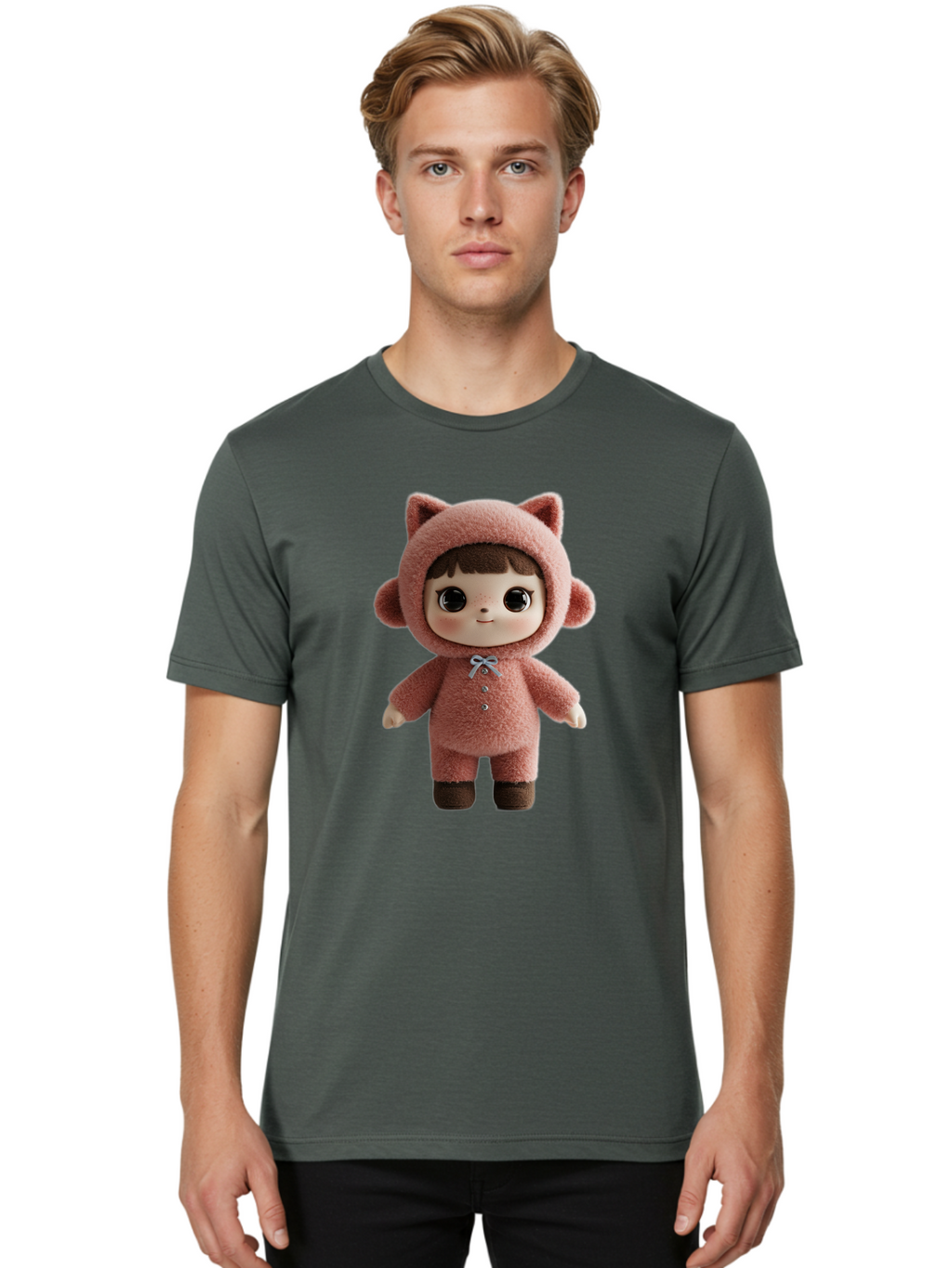Blythe-Pink-Cat-Costume Men'S Graphic Tee, 100% Cotton, Comfortable Casual Summer Wear, Machine Washable, Vintage Camera, Old Camera, Antique Camera, Black Camera, Classic Photography, Photography Equipment, Nostalgic Device, Film Camera, Bal843