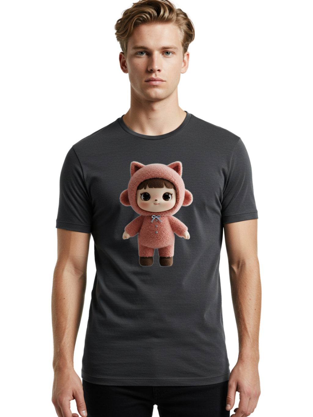 Blythe-Pink-Cat-Costume Men'S Graphic Tee, 100% Cotton, Comfortable Casual Summer Wear, Machine Washable, Vintage Camera, Old Camera, Antique Camera, Black Camera, Classic Photography, Photography Equipment, Nostalgic Device, Film Camera, Bal843