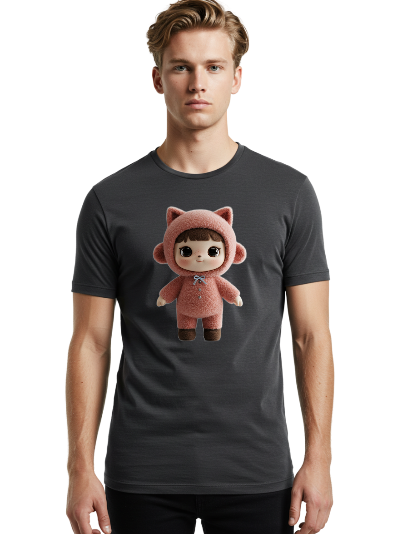 Blythe-Pink-Cat-Costume Men'S Graphic Tee, 100% Cotton, Comfortable Casual Summer Wear, Machine Washable, Vintage Camera, Old Camera, Antique Camera, Black Camera, Classic Photography, Photography Equipment, Nostalgic Device, Film Camera, Bal843