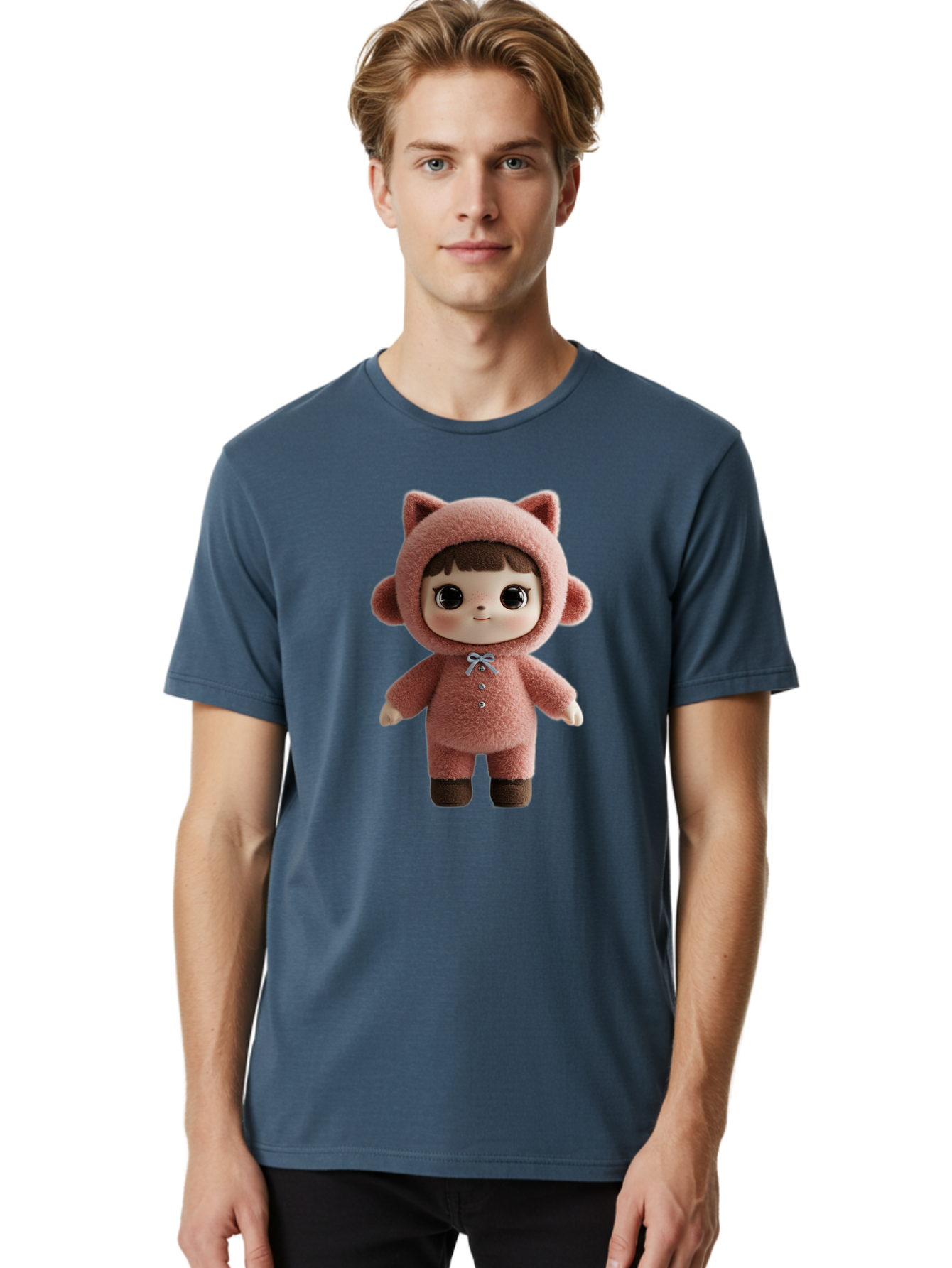 Blythe-Pink-Cat-Costume Men'S Graphic Tee, 100% Cotton, Comfortable Casual Summer Wear, Machine Washable, Vintage Camera, Old Camera, Antique Camera, Black Camera, Classic Photography, Photography Equipment, Nostalgic Device, Film Camera, Bal843