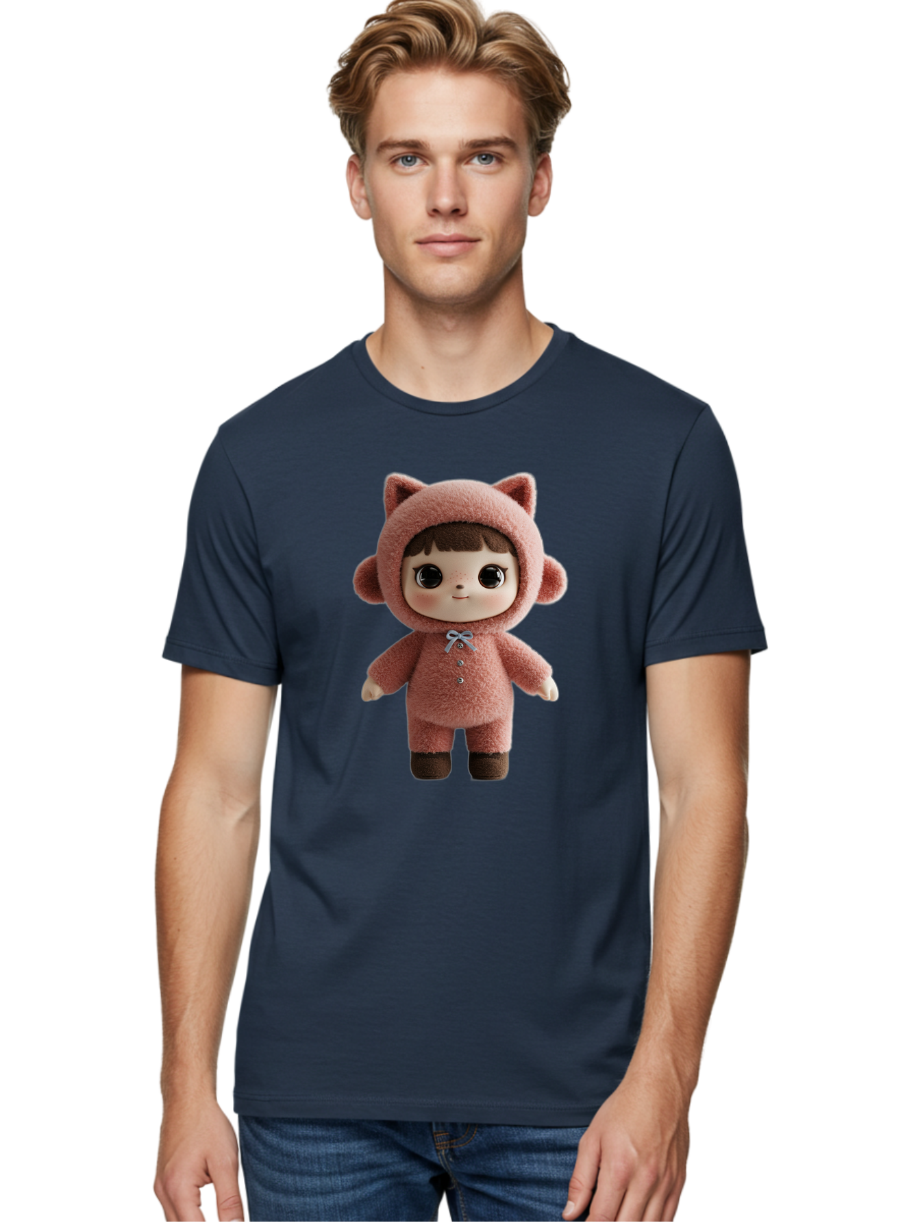 Blythe-Pink-Cat-Costume Men'S Graphic Tee, 100% Cotton, Comfortable Casual Summer Wear, Machine Washable, Vintage Camera, Old Camera, Antique Camera, Black Camera, Classic Photography, Photography Equipment, Nostalgic Device, Film Camera, Bal843