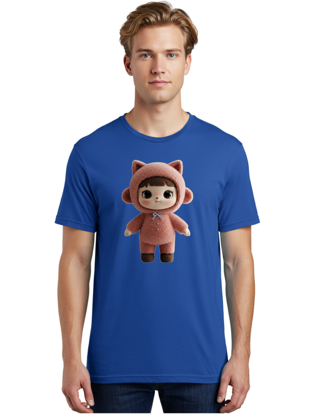 Blythe-Pink-Cat-Costume Men'S Graphic Tee, 100% Cotton, Comfortable Casual Summer Wear, Machine Washable, Vintage Camera, Old Camera, Antique Camera, Black Camera, Classic Photography, Photography Equipment, Nostalgic Device, Film Camera, Bal843