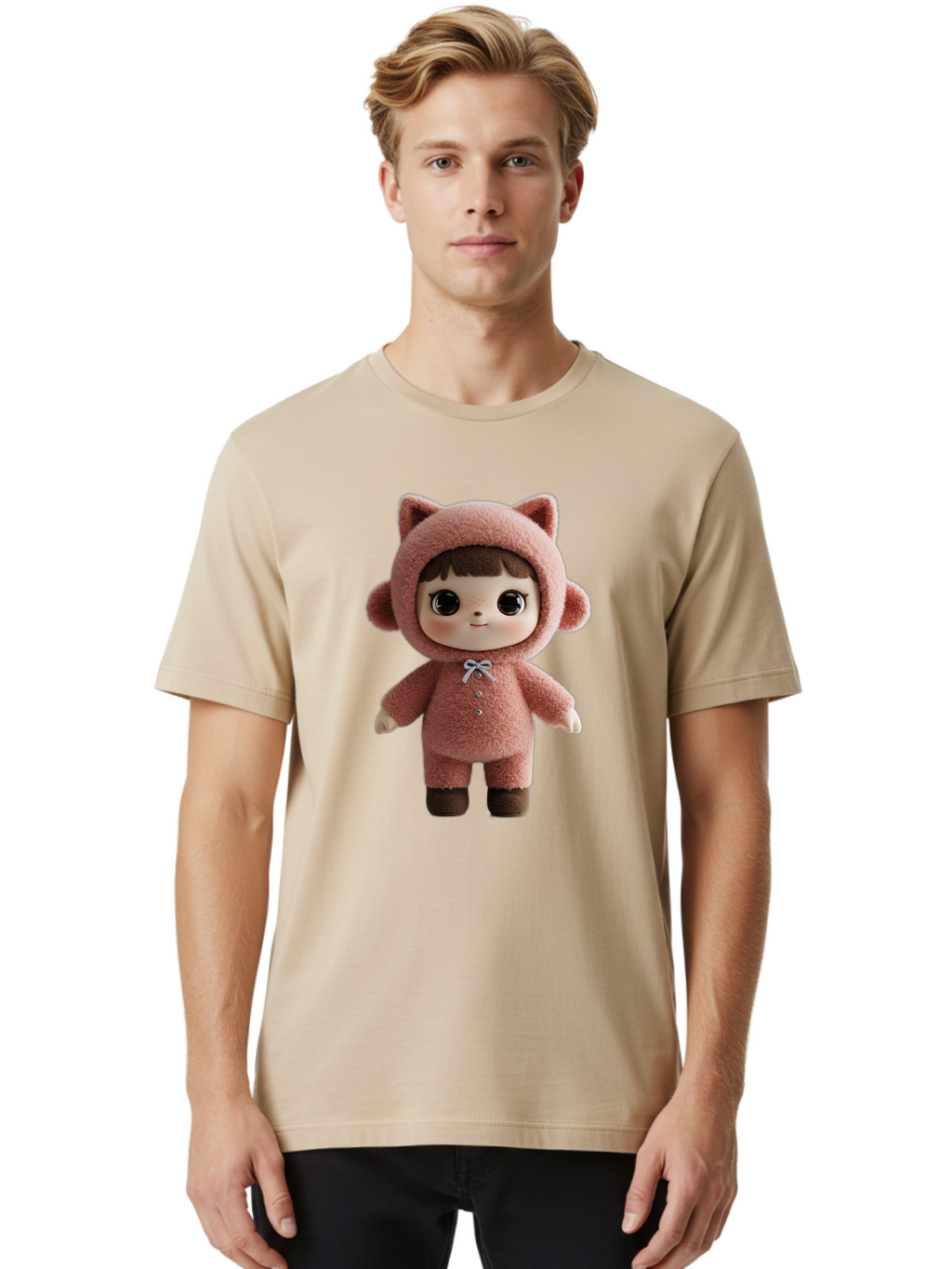 Blythe-Pink-Cat-Costume Men'S Graphic Tee, 100% Cotton, Comfortable Casual Summer Wear, Machine Washable, Vintage Camera, Old Camera, Antique Camera, Black Camera, Classic Photography, Photography Equipment, Nostalgic Device, Film Camera, Bal843