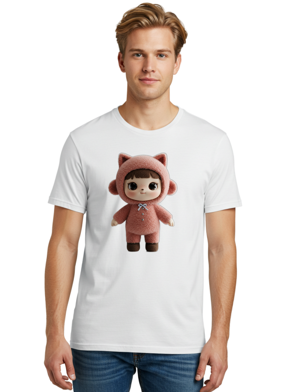 Blythe-Pink-Cat-Costume Men'S Graphic Tee, 100% Cotton, Comfortable Casual Summer Wear, Machine Washable, Vintage Camera, Old Camera, Antique Camera, Black Camera, Classic Photography, Photography Equipment, Nostalgic Device, Film Camera, Bal843