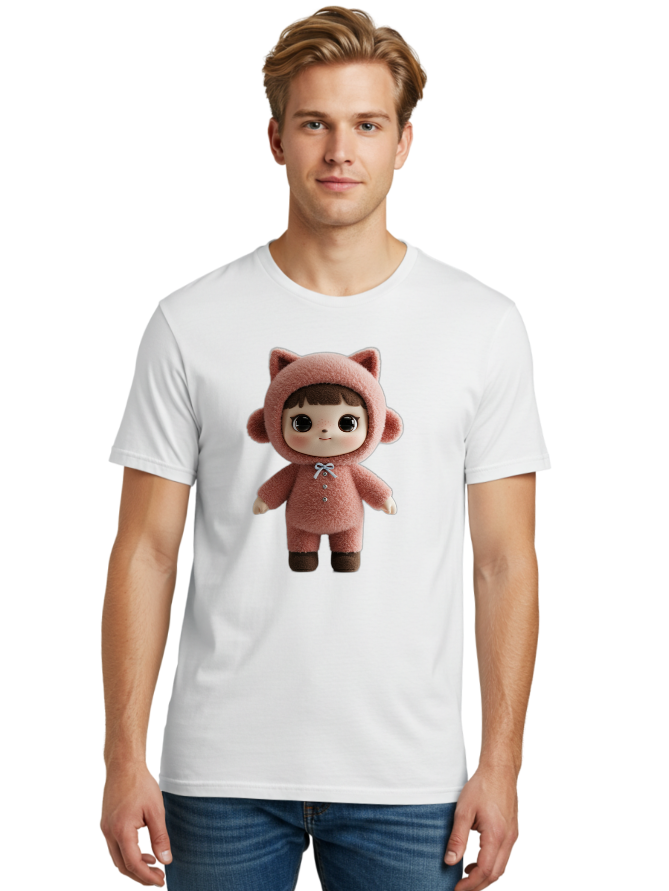 Blythe-Pink-Cat-Costume Men'S Graphic Tee, 100% Cotton, Comfortable Casual Summer Wear, Machine Washable, Vintage Camera, Old Camera, Antique Camera, Black Camera, Classic Photography, Photography Equipment, Nostalgic Device, Film Camera, Bal843