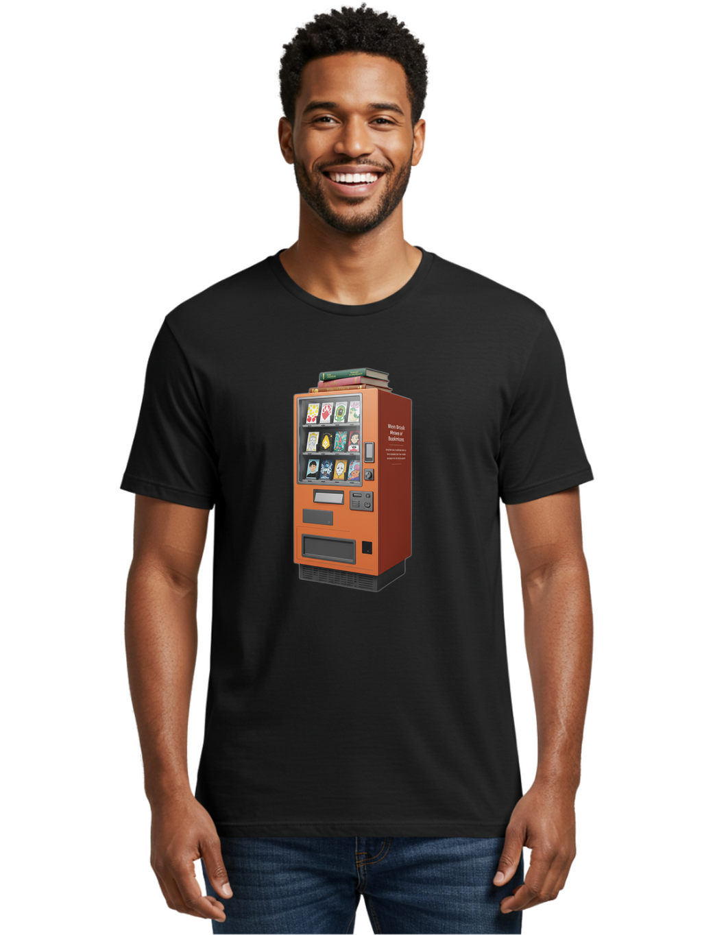Book-Vending-Machine Men'S Graphic Tee, 100% Cotton, Comfortable Casual Summer Wear, Machine Washable, Vintage Camera, Old Camera, Antique Camera, Black Camera, Classic Photography, Photography Equipment, Nostalgic Device, Film Camera, Bal850