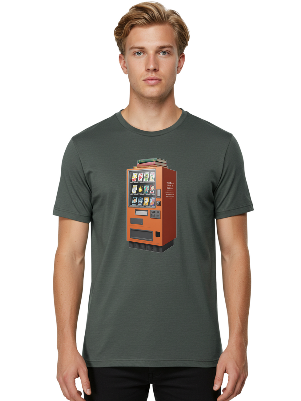 Book-Vending-Machine Men'S Graphic Tee, 100% Cotton, Comfortable Casual Summer Wear, Machine Washable, Vintage Camera, Old Camera, Antique Camera, Black Camera, Classic Photography, Photography Equipment, Nostalgic Device, Film Camera, Bal850
