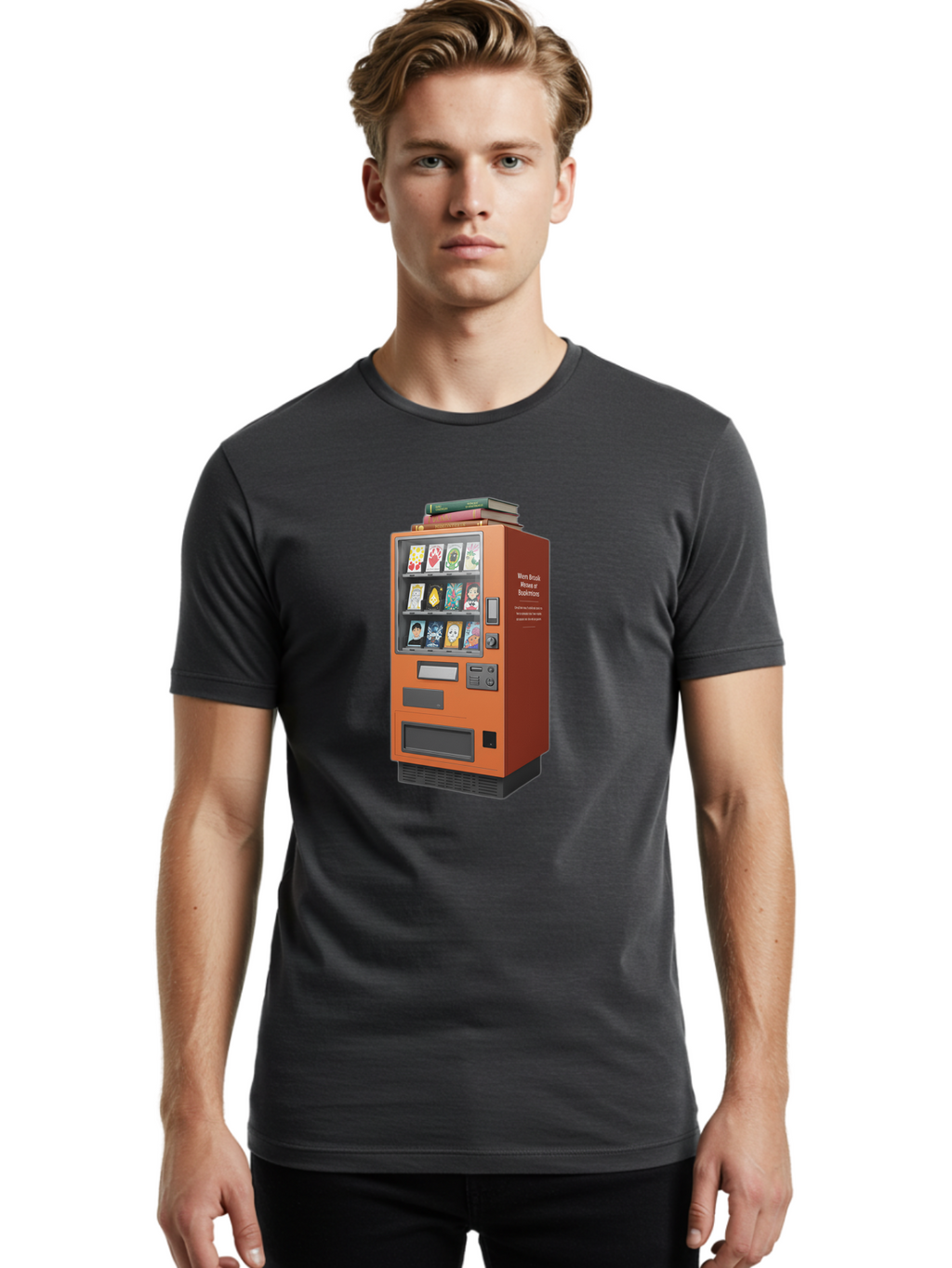 Book-Vending-Machine Men'S Graphic Tee, 100% Cotton, Comfortable Casual Summer Wear, Machine Washable, Vintage Camera, Old Camera, Antique Camera, Black Camera, Classic Photography, Photography Equipment, Nostalgic Device, Film Camera, Bal850