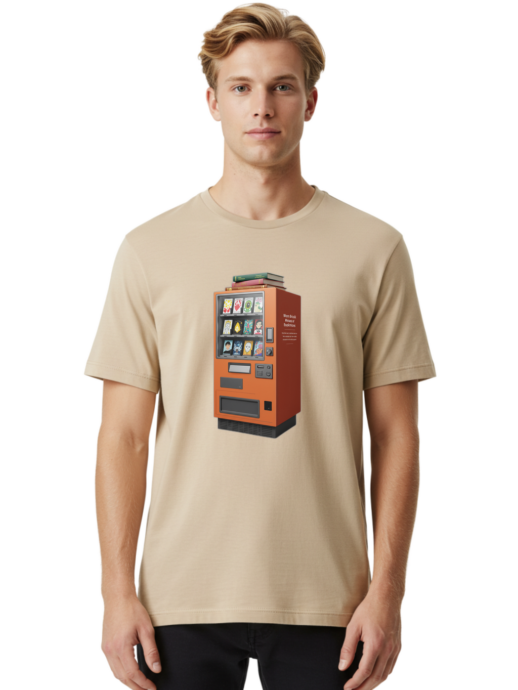 Book-Vending-Machine Men'S Graphic Tee, 100% Cotton, Comfortable Casual Summer Wear, Machine Washable, Vintage Camera, Old Camera, Antique Camera, Black Camera, Classic Photography, Photography Equipment, Nostalgic Device, Film Camera, Bal850