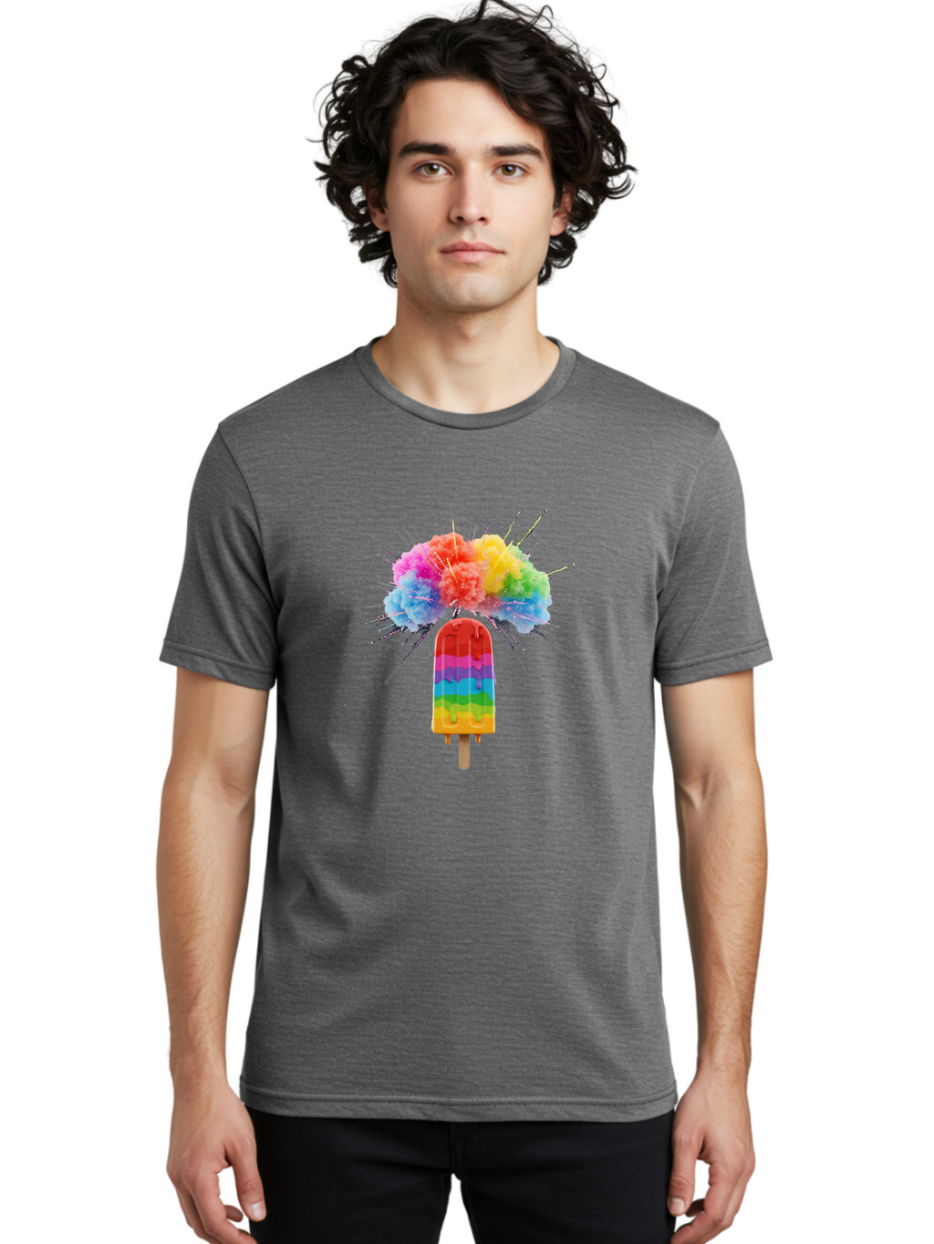 Boom-Rainbow-Popsicle Men'S Graphic Tee, 100% Cotton, Comfortable Casual Summer Wear, Machine Washable, Vintage Camera, Old Camera, Antique Camera, Black Camera, Classic Photography, Photography Equipment, Nostalgic Device, Film Camera, Bal851