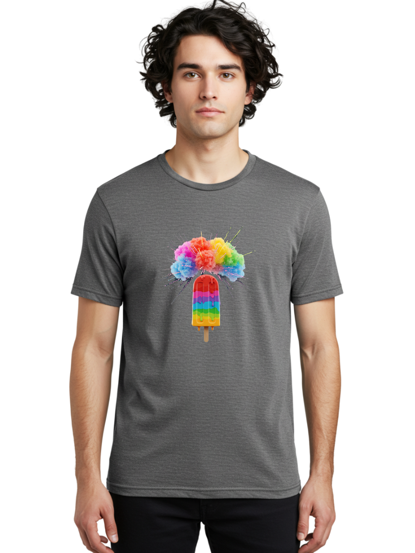 Boom-Rainbow-Popsicle Men'S Graphic Tee, 100% Cotton, Comfortable Casual Summer Wear, Machine Washable, Vintage Camera, Old Camera, Antique Camera, Black Camera, Classic Photography, Photography Equipment, Nostalgic Device, Film Camera, Bal851