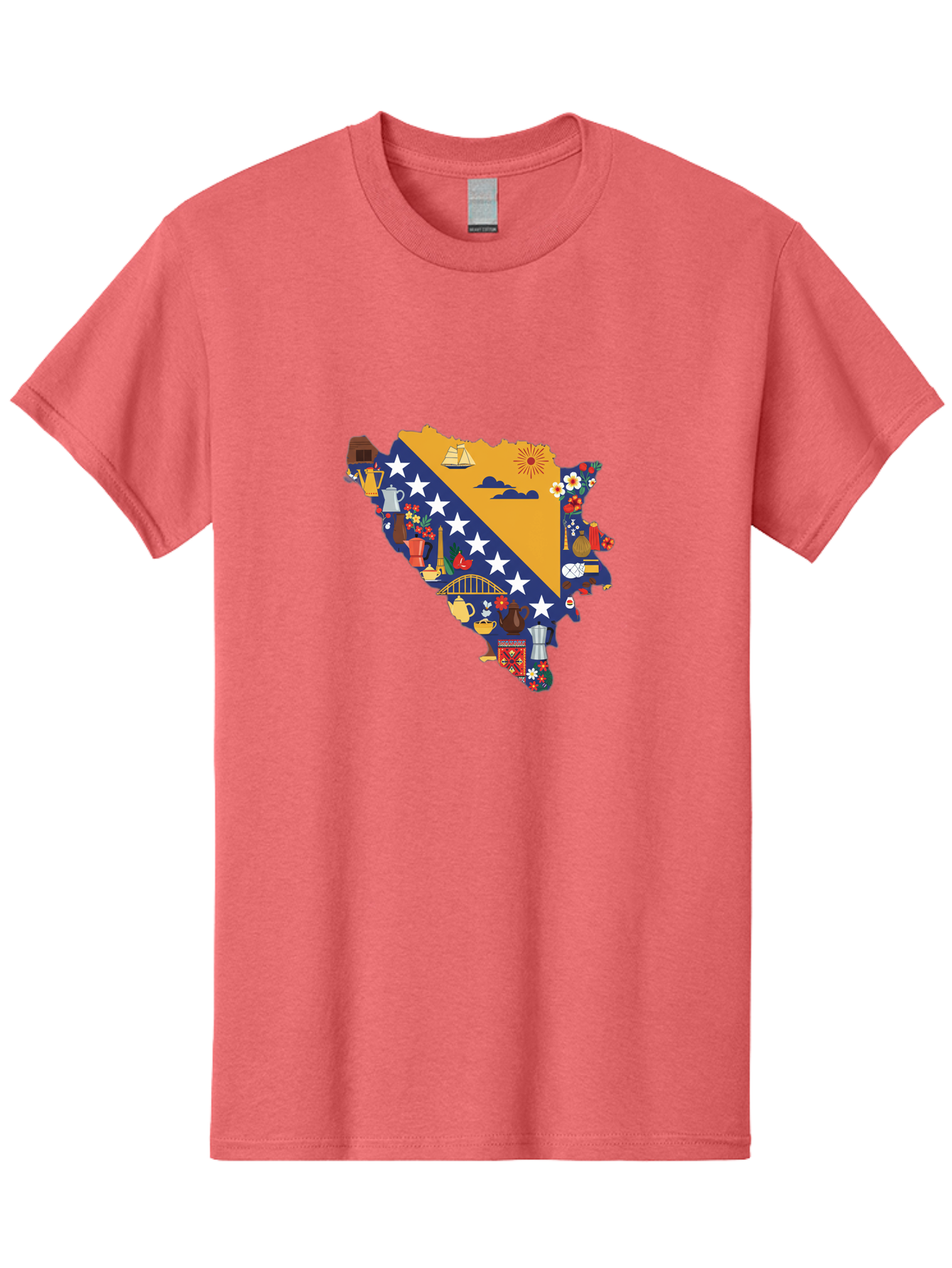 Bosnia-And-Herzegovina-Symbols Men'S Graphic Tee, 100% Cotton, Comfortable Casual Summer Wear, Machine Washable, Vintage Camera, Old Camera, Antique Camera, Black Camera, Classic Photography, Photography Equipment, Nostalgic Device, Bal855