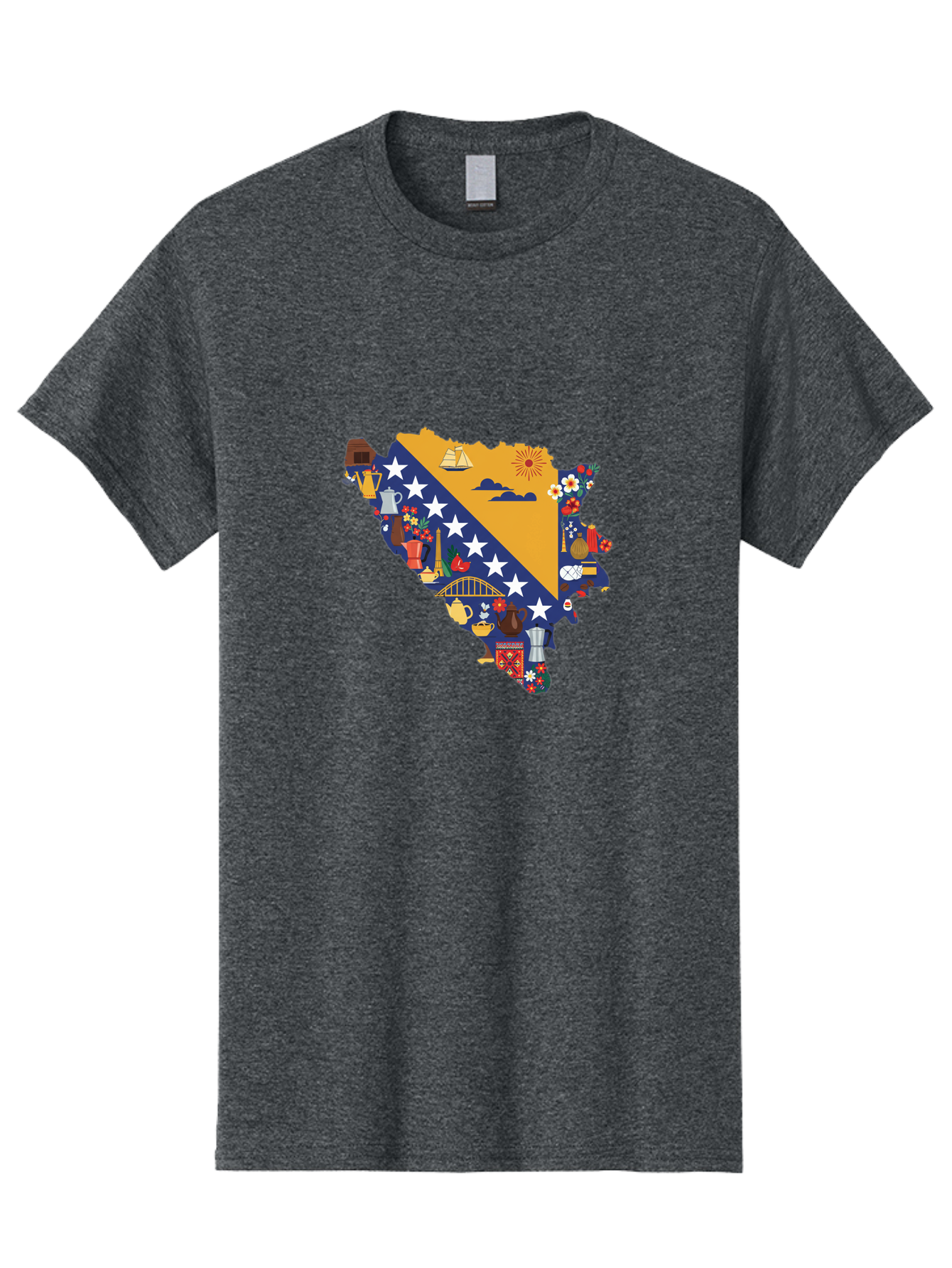 Bosnia-And-Herzegovina-Symbols Men'S Graphic Tee, 100% Cotton, Comfortable Casual Summer Wear, Machine Washable, Vintage Camera, Old Camera, Antique Camera, Black Camera, Classic Photography, Photography Equipment, Nostalgic Device, Bal855